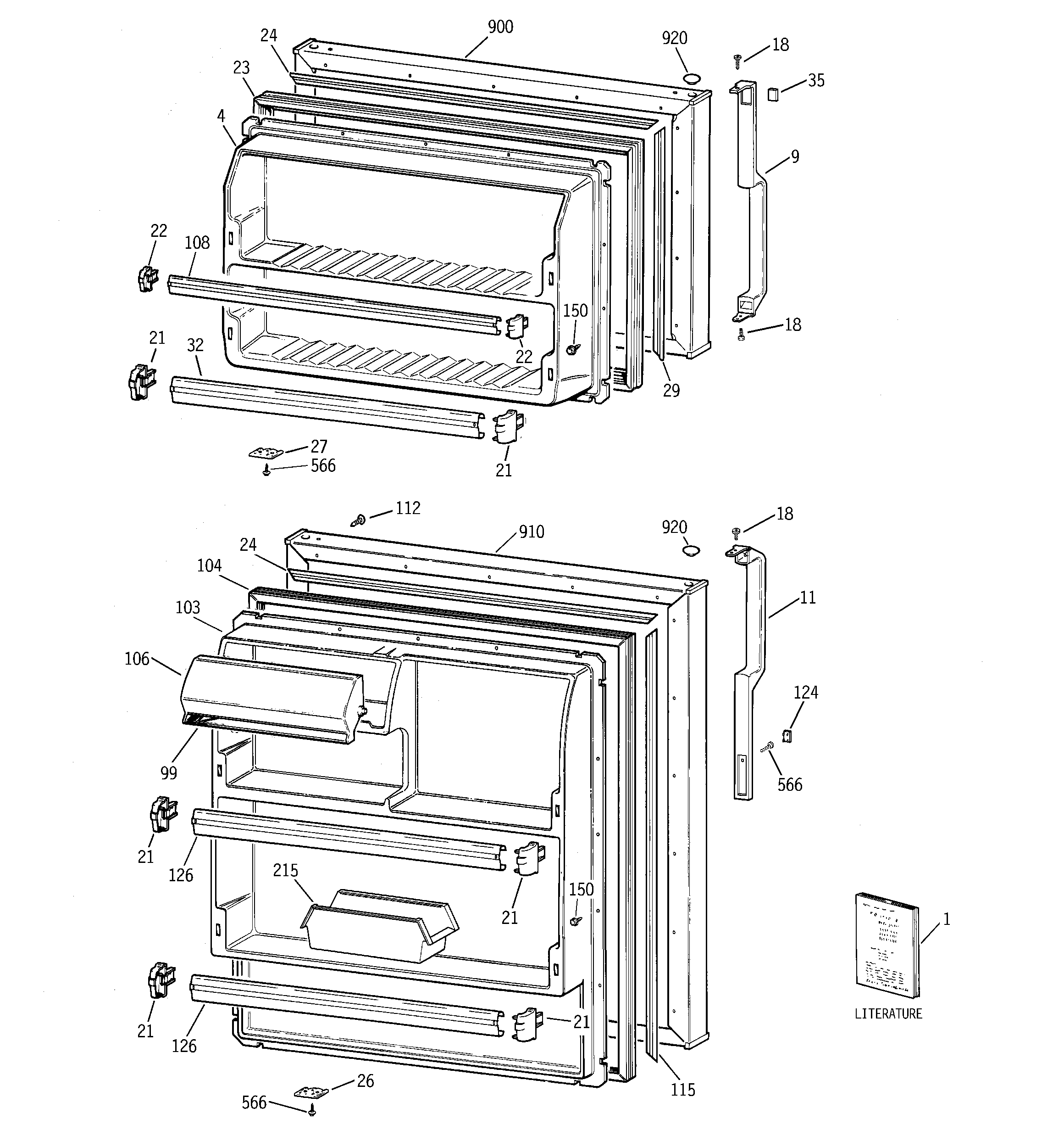 Hotpoint HTT18EBMBRCC doors diagram
