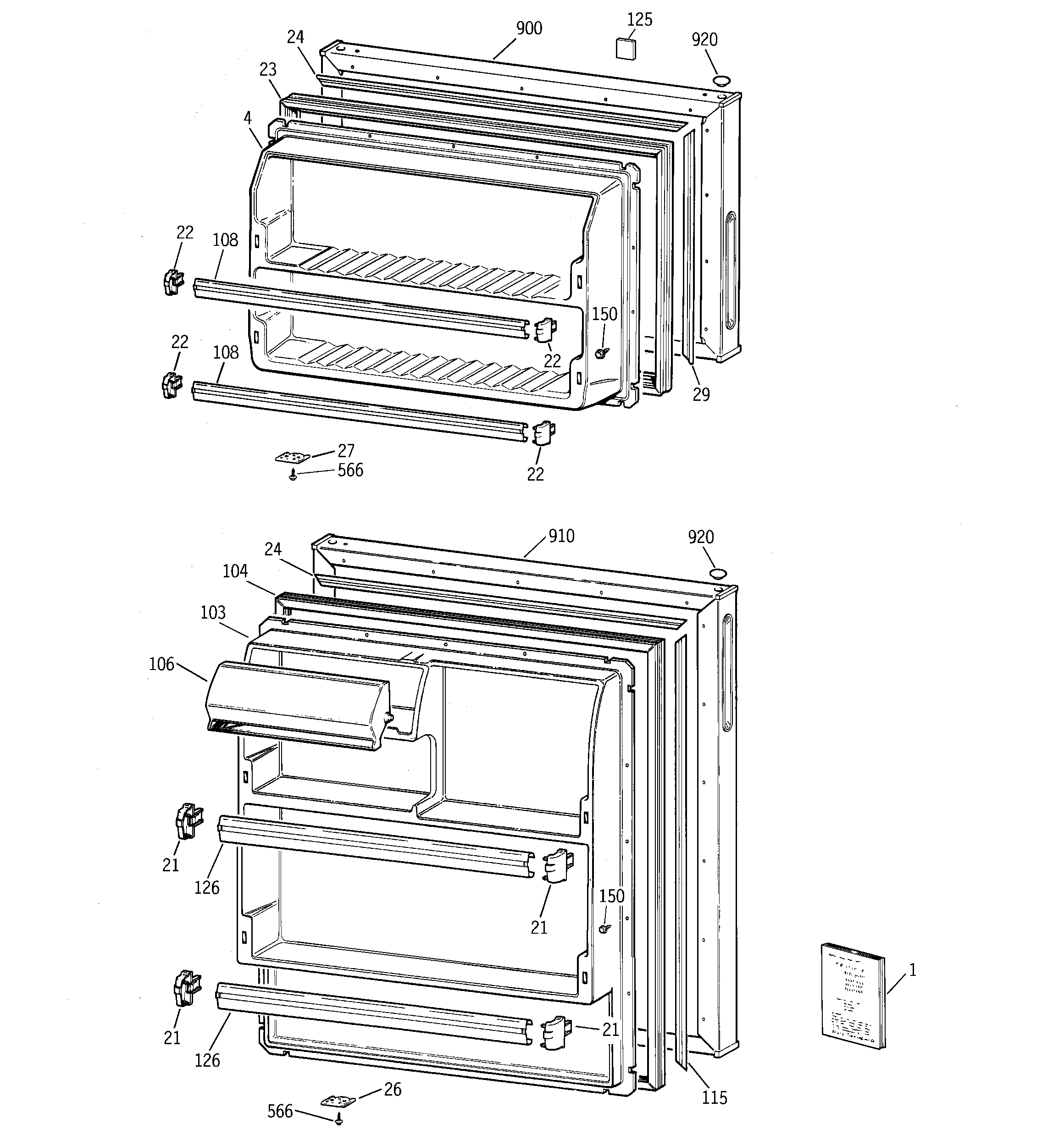 Hotpoint HTR16BBMBLAA doors diagram