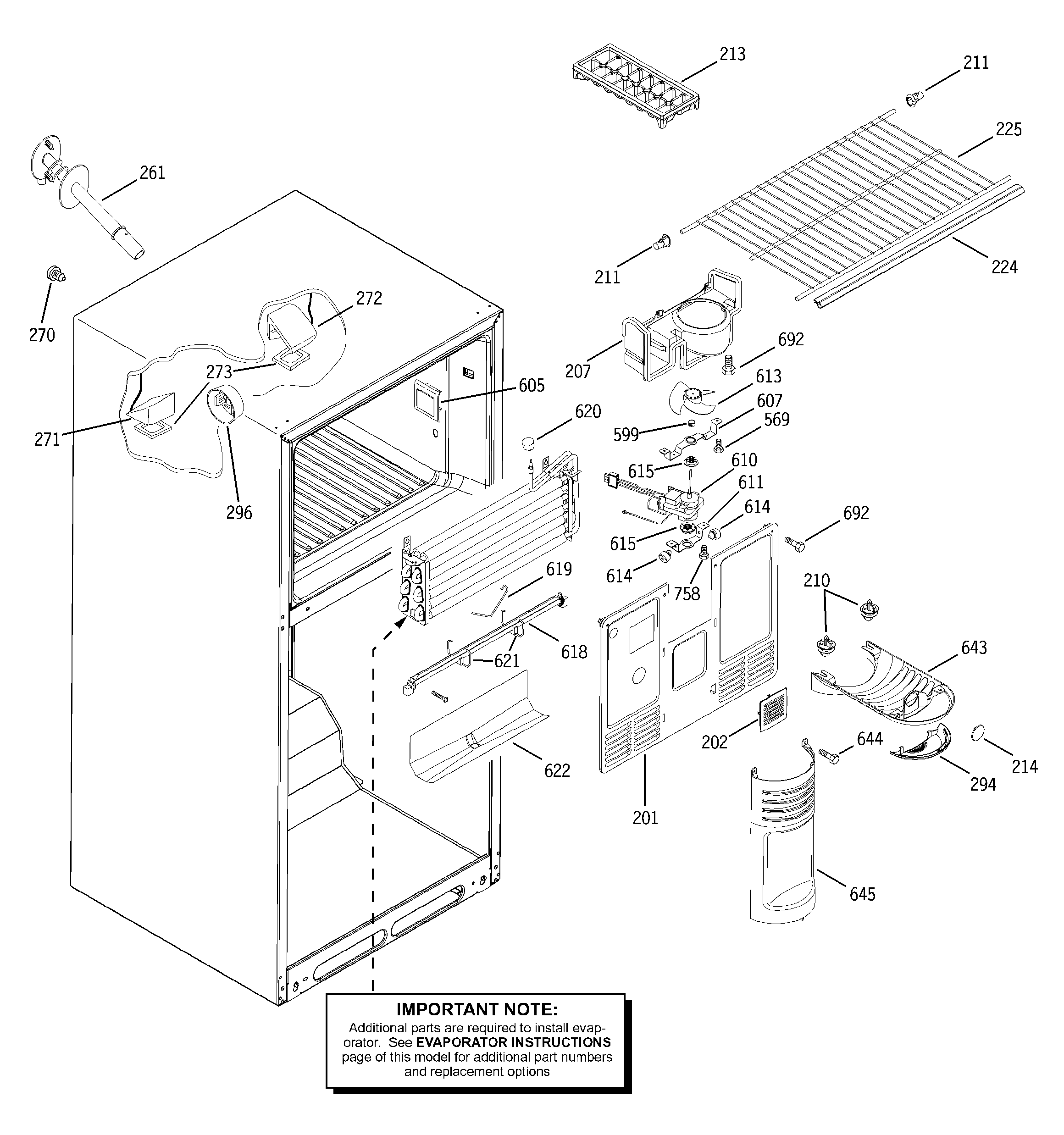 Hotpoint HTS18BBMARCC freezer section diagram