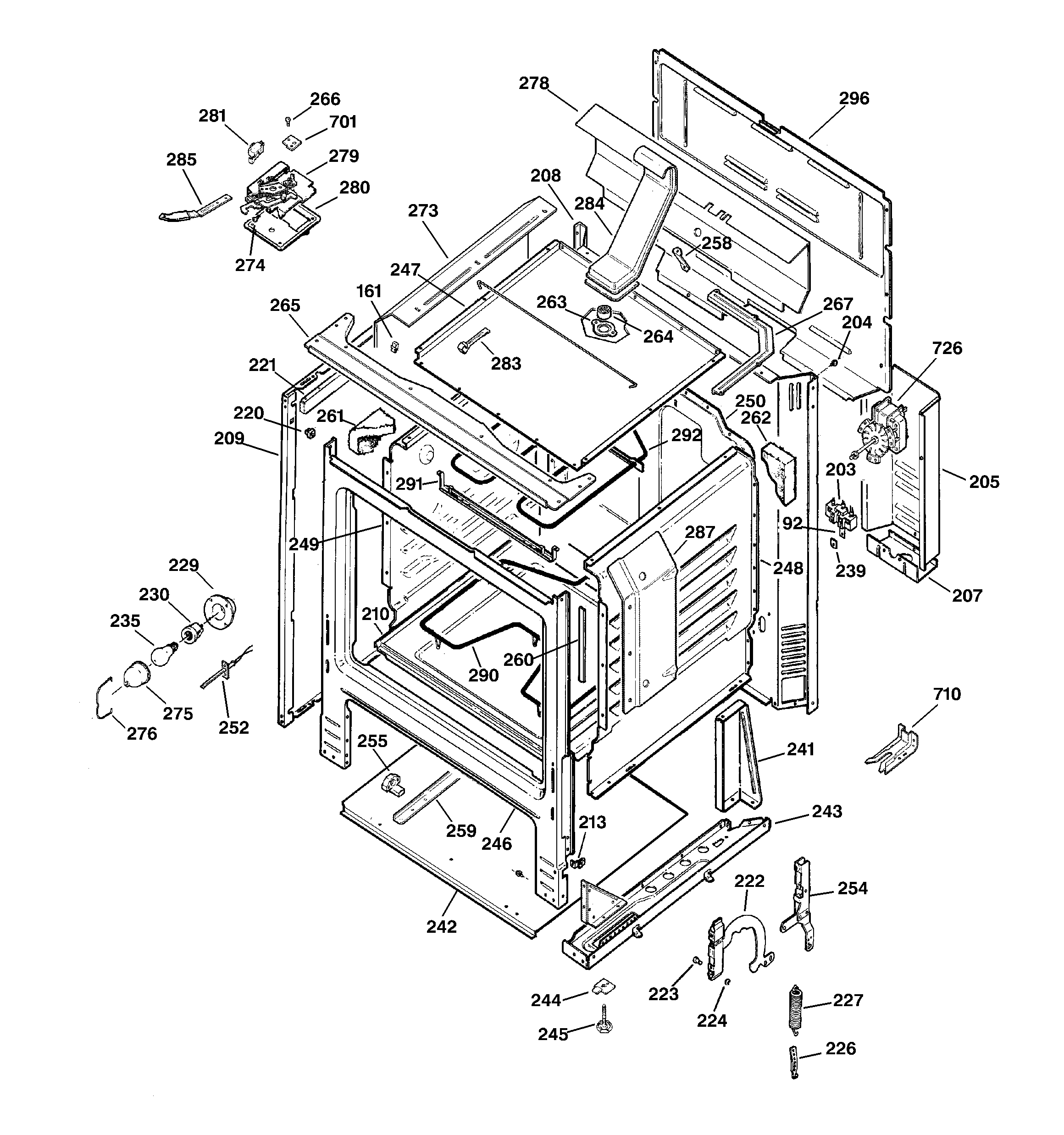 Hotpoint RB787WC1WW body parts diagram