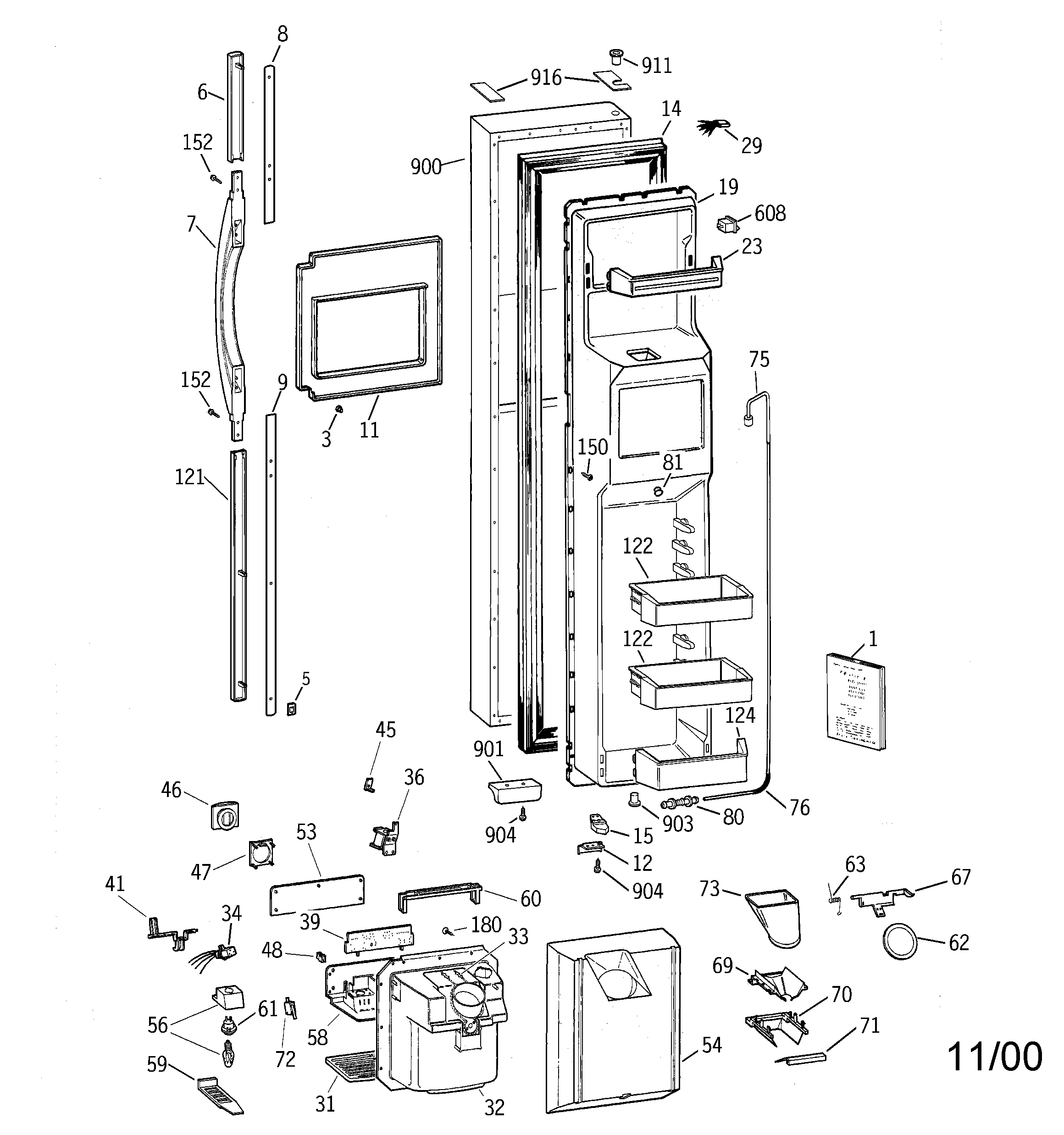 Hotpoint CSK30DRBHAA freezer door diagram
