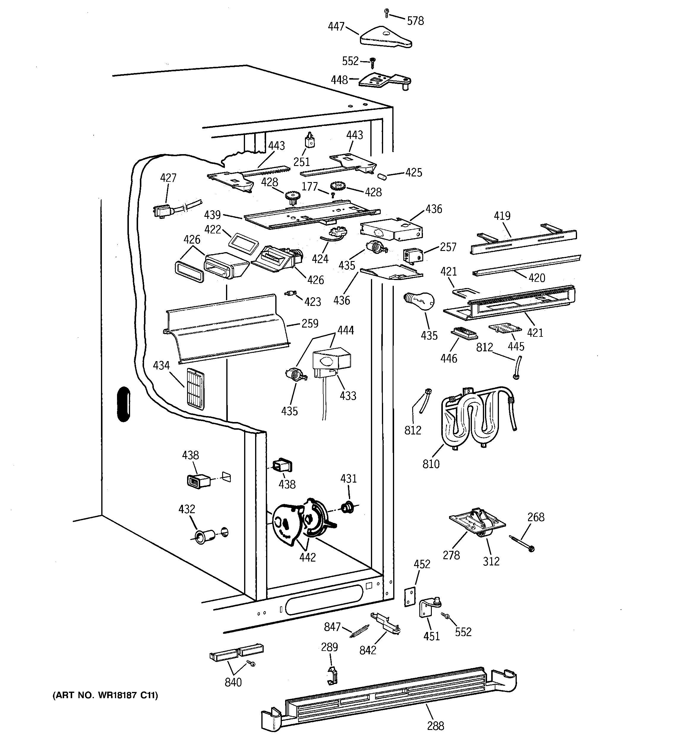 Hotpoint CSK28DRBHAA fresh food section diagram