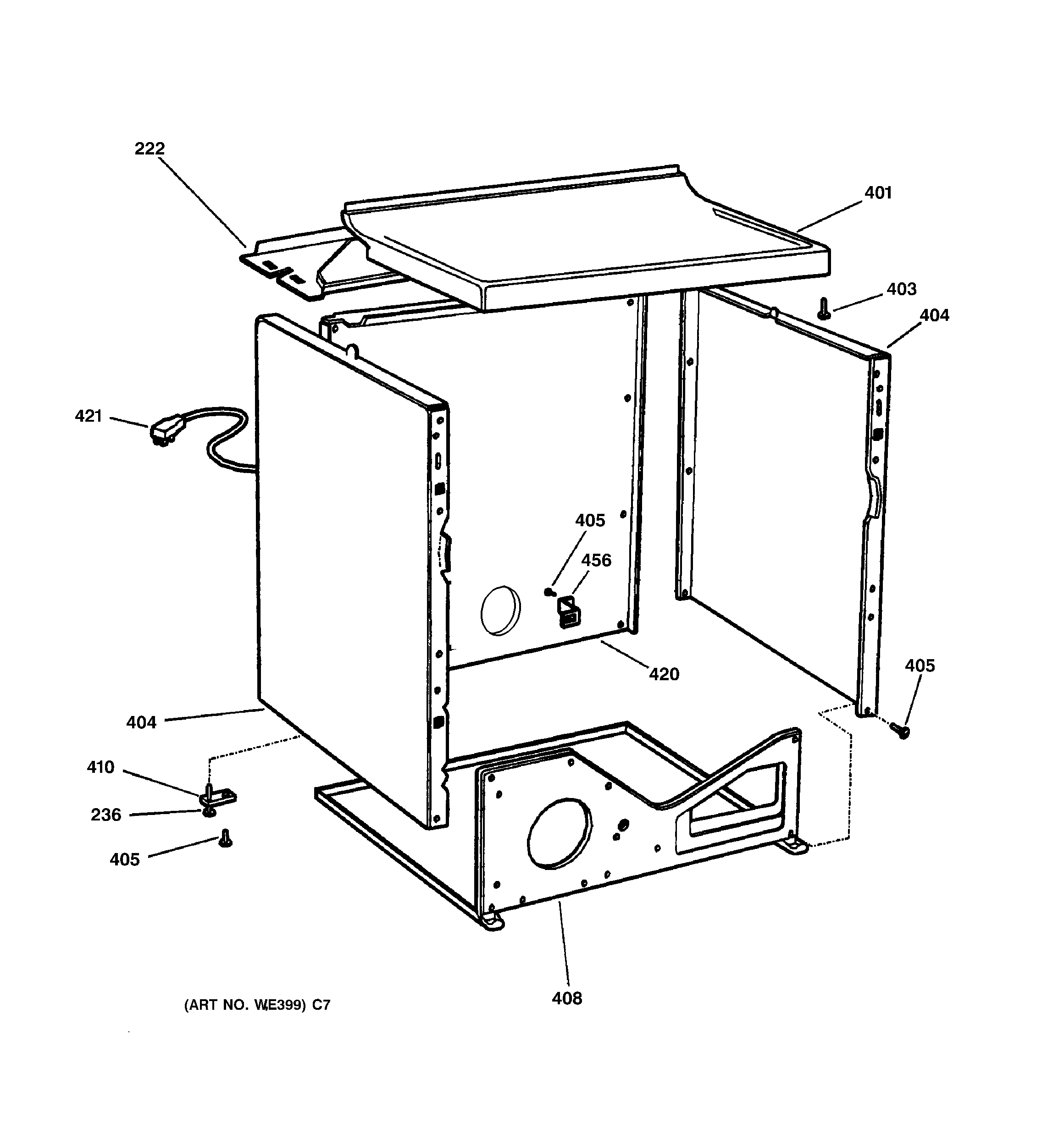 Hotpoint NWXR473GV3AA cabinet diagram