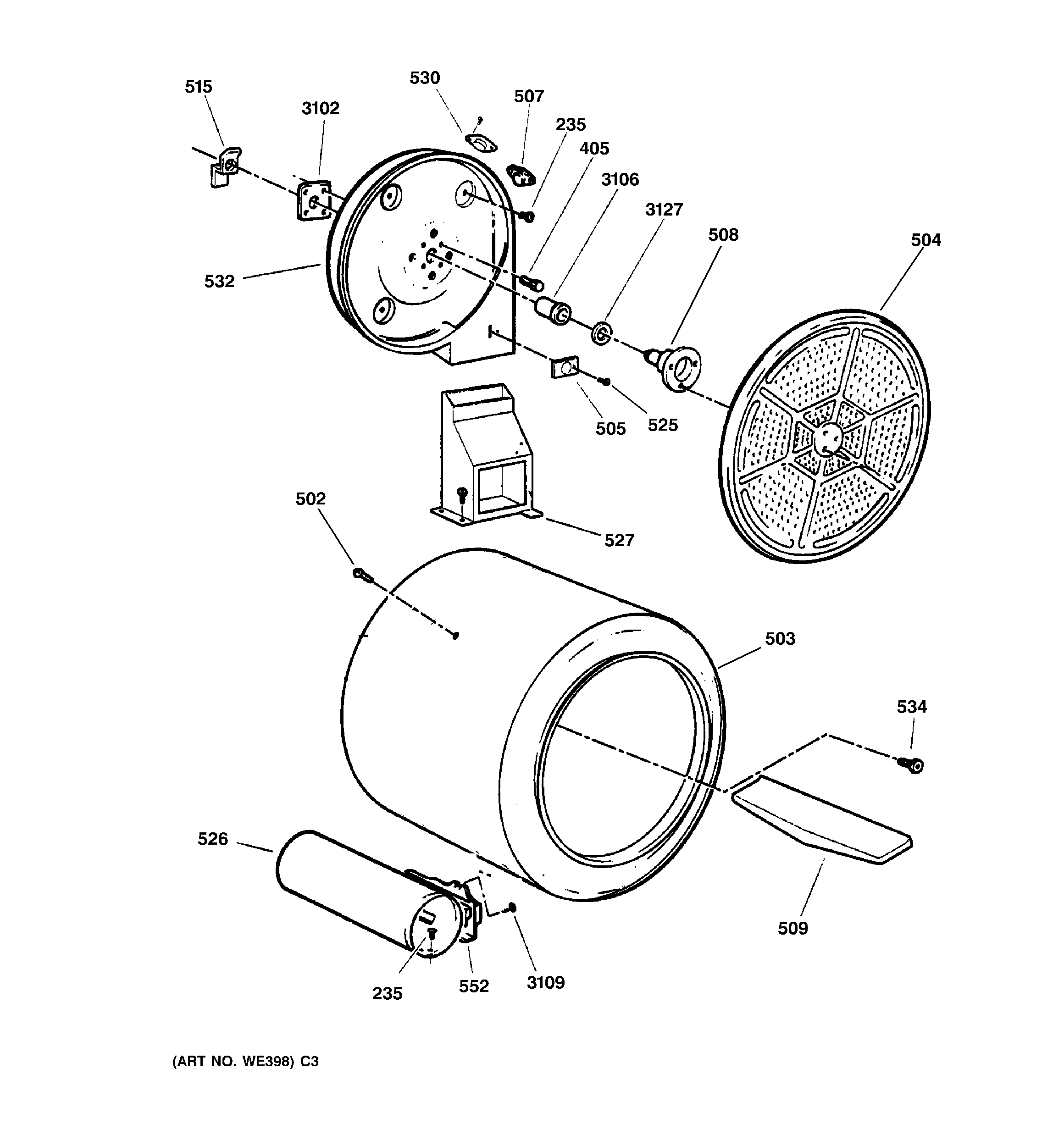 Hotpoint NWXR473GV3AA drum diagram