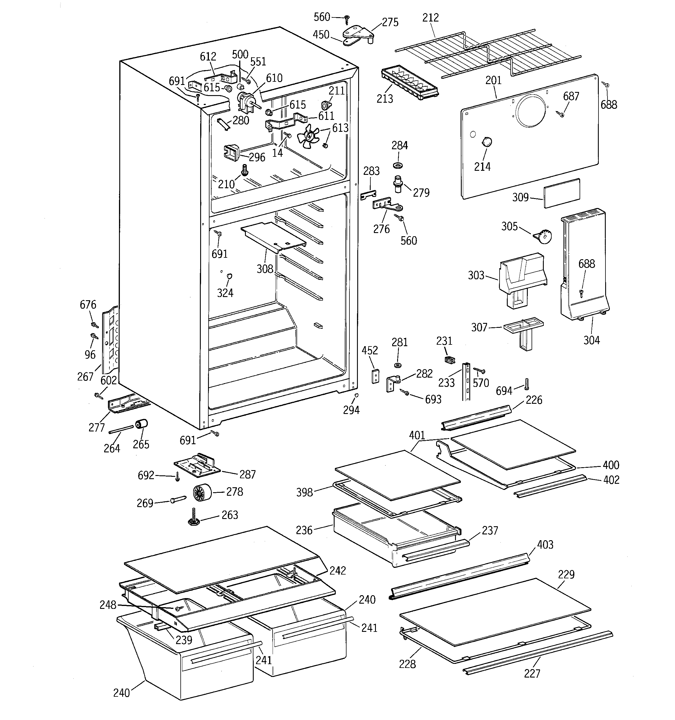 Hotpoint HTS16HBMDRAA cabinet diagram