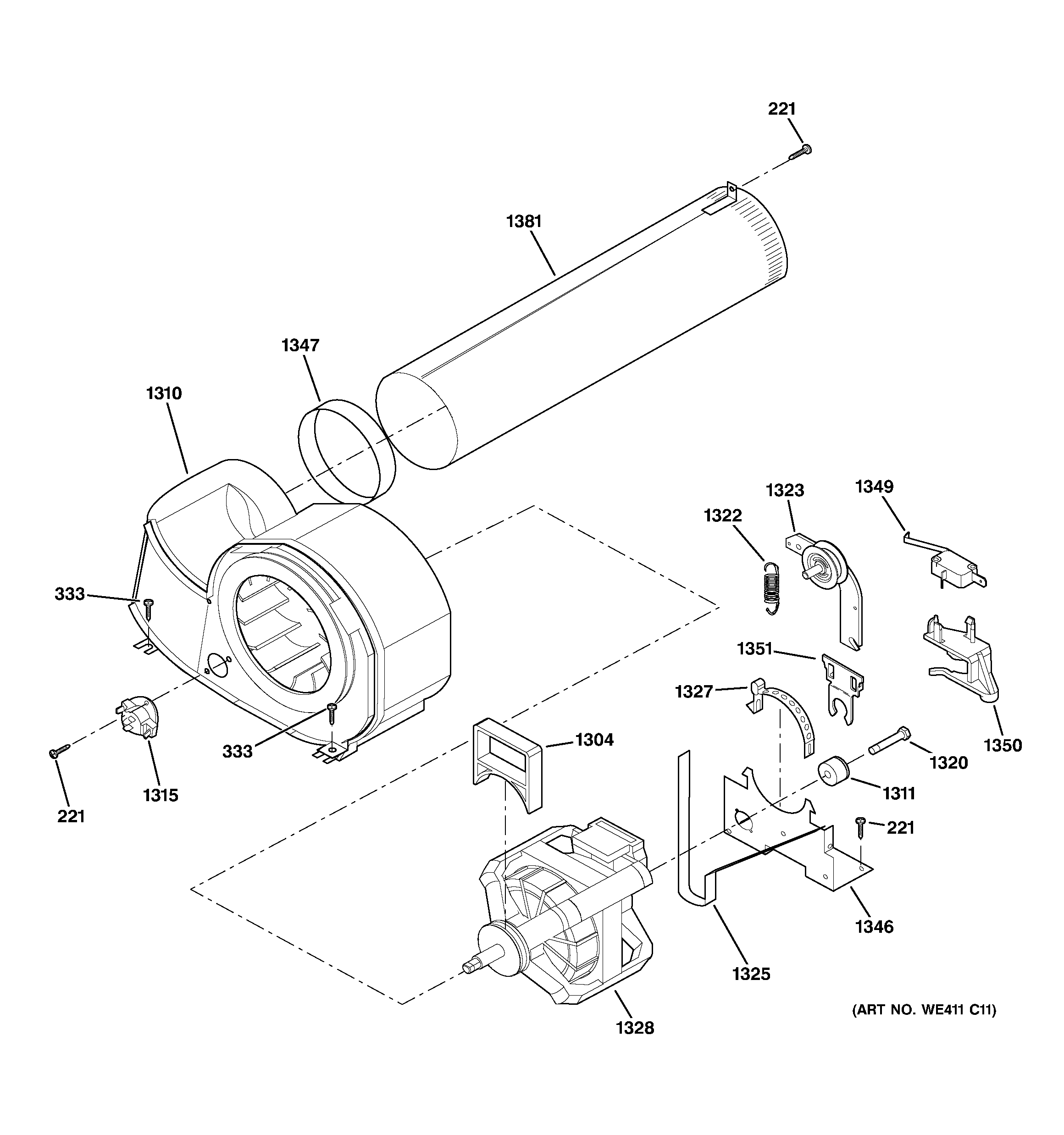 Hotpoint NVL333GB5WW motor diagram