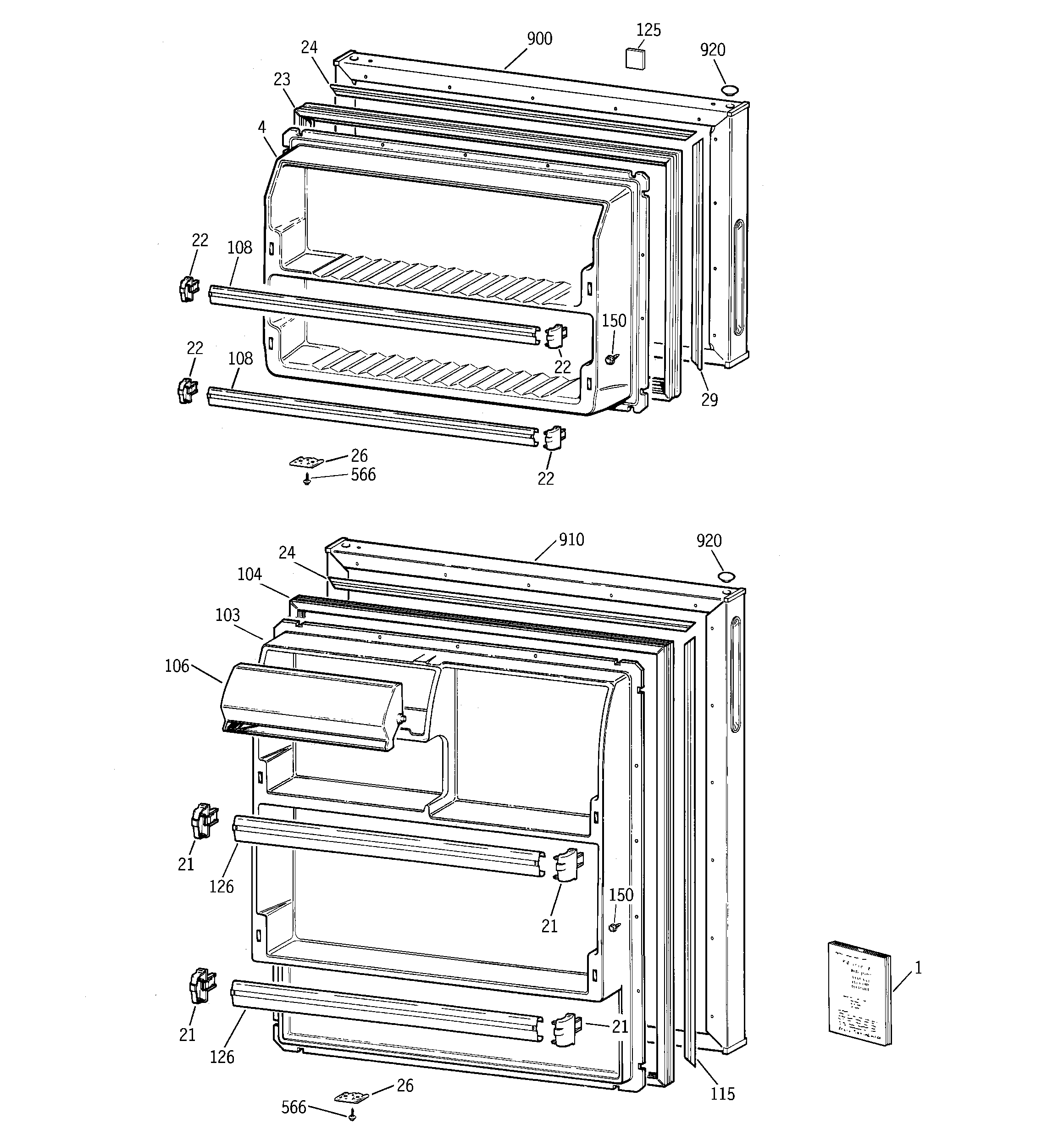 Hotpoint HTR15BBMERAA doors diagram