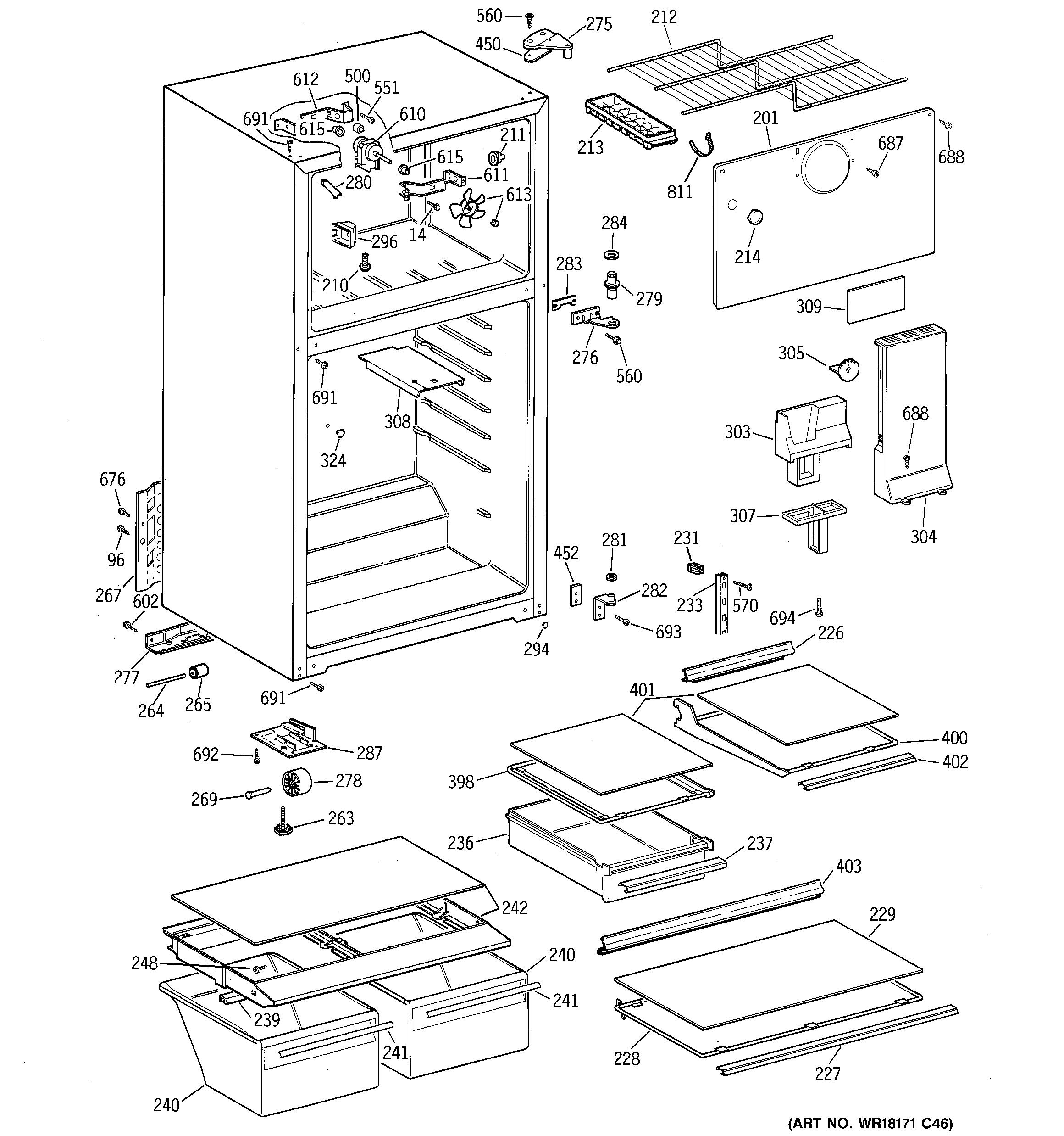 Hotpoint HTS16HBMERWW cabinet diagram