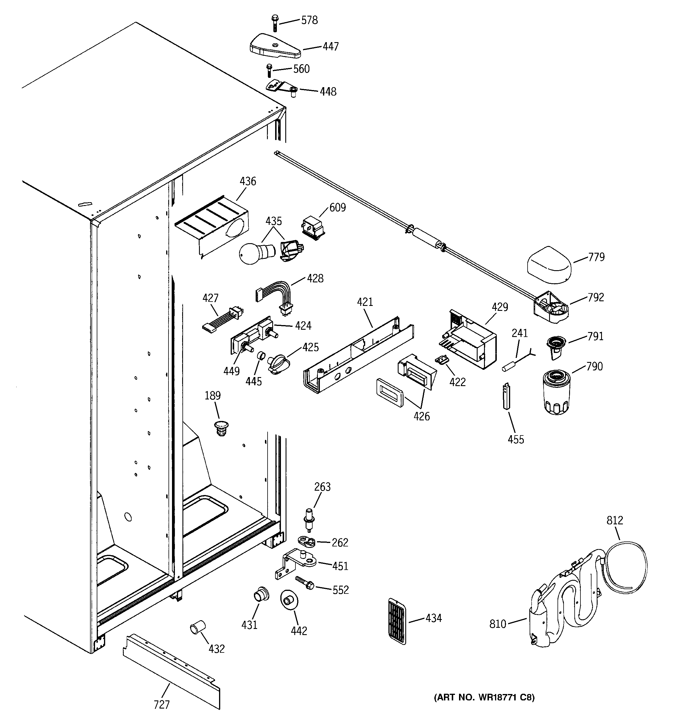Hotpoint HST22IFMACC fresh food section diagram
