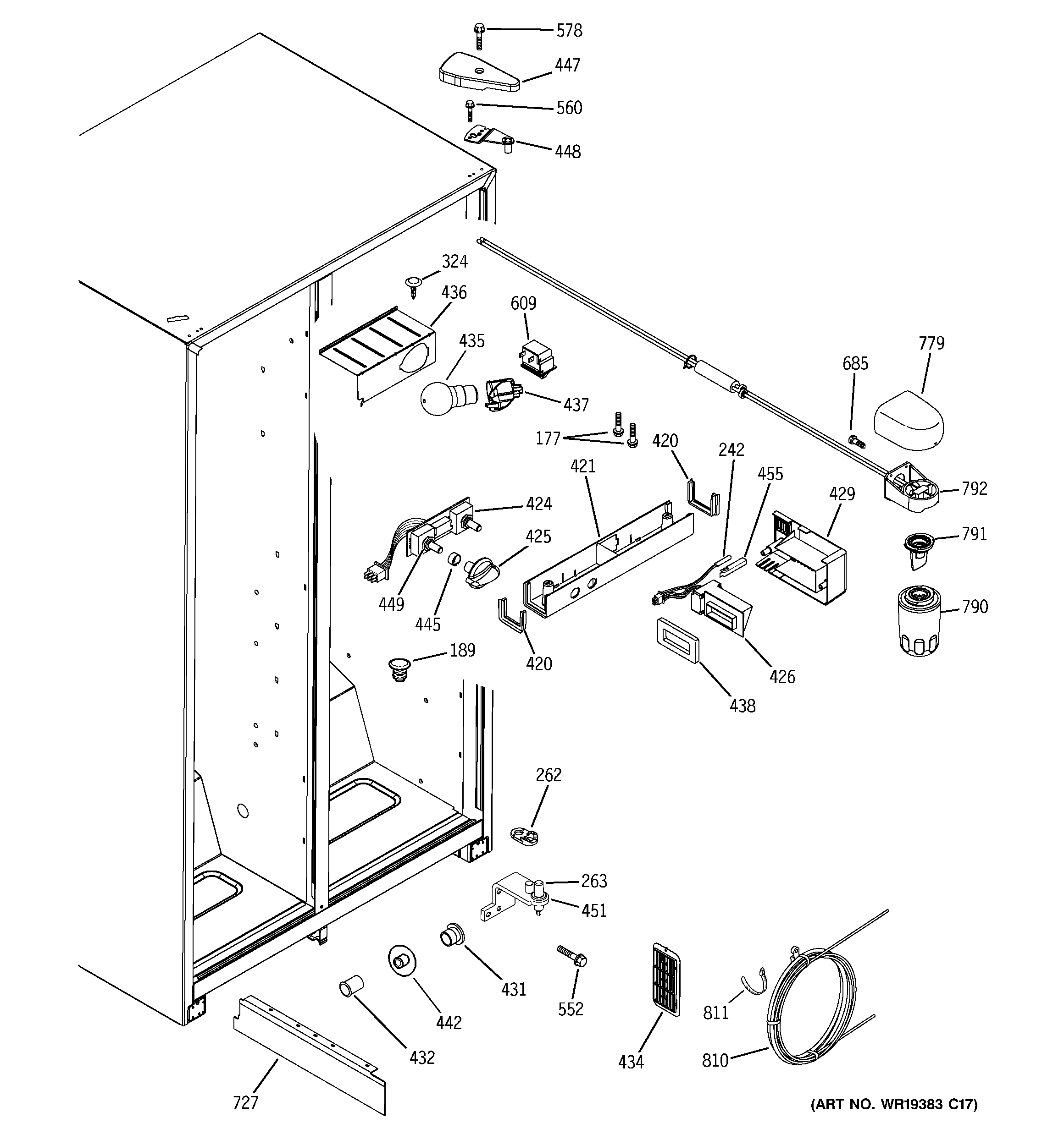 Hotpoint HST22IFPDWW fresh food section diagram