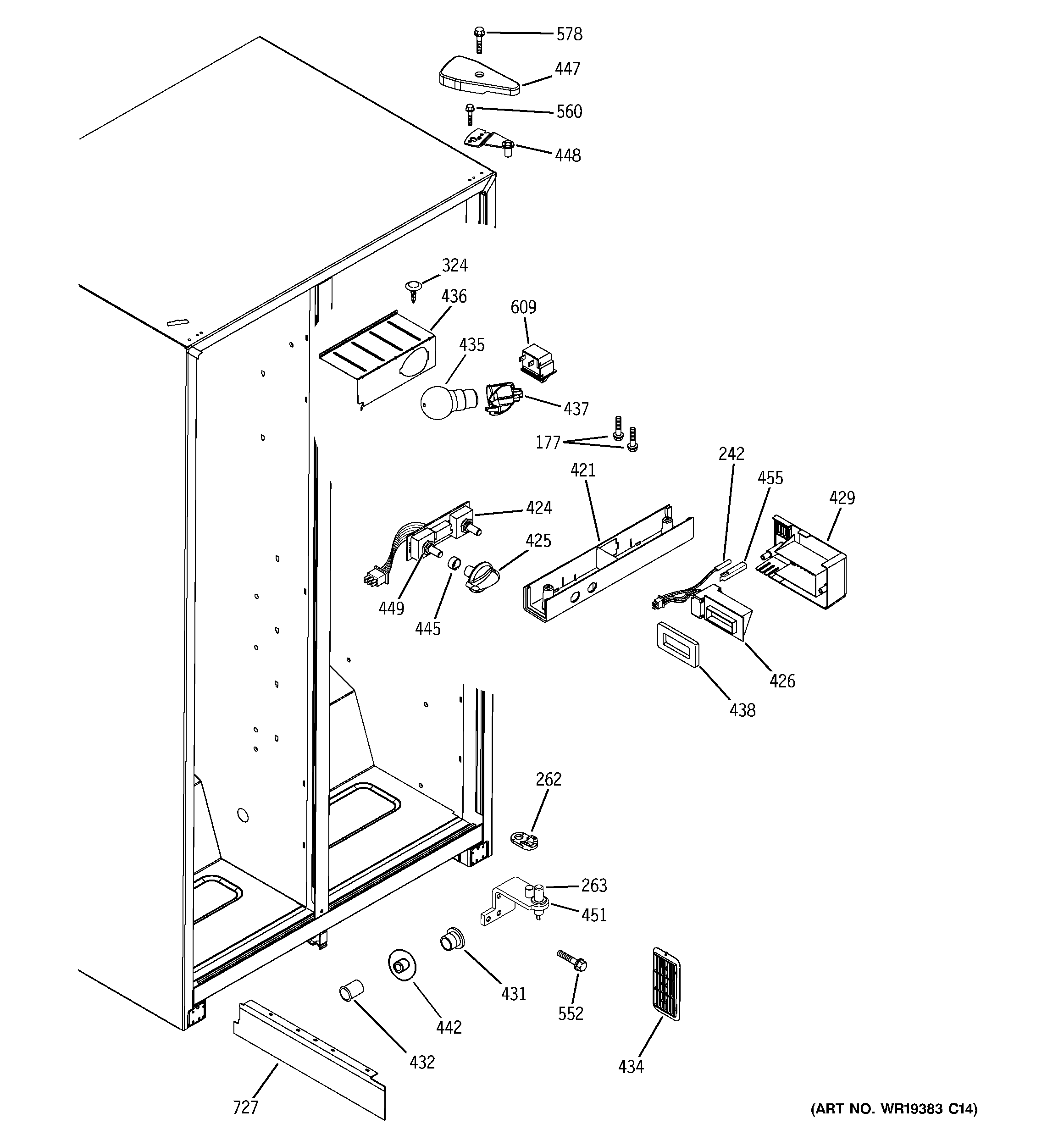 Hotpoint HST20DBPDWH fresh food section diagram