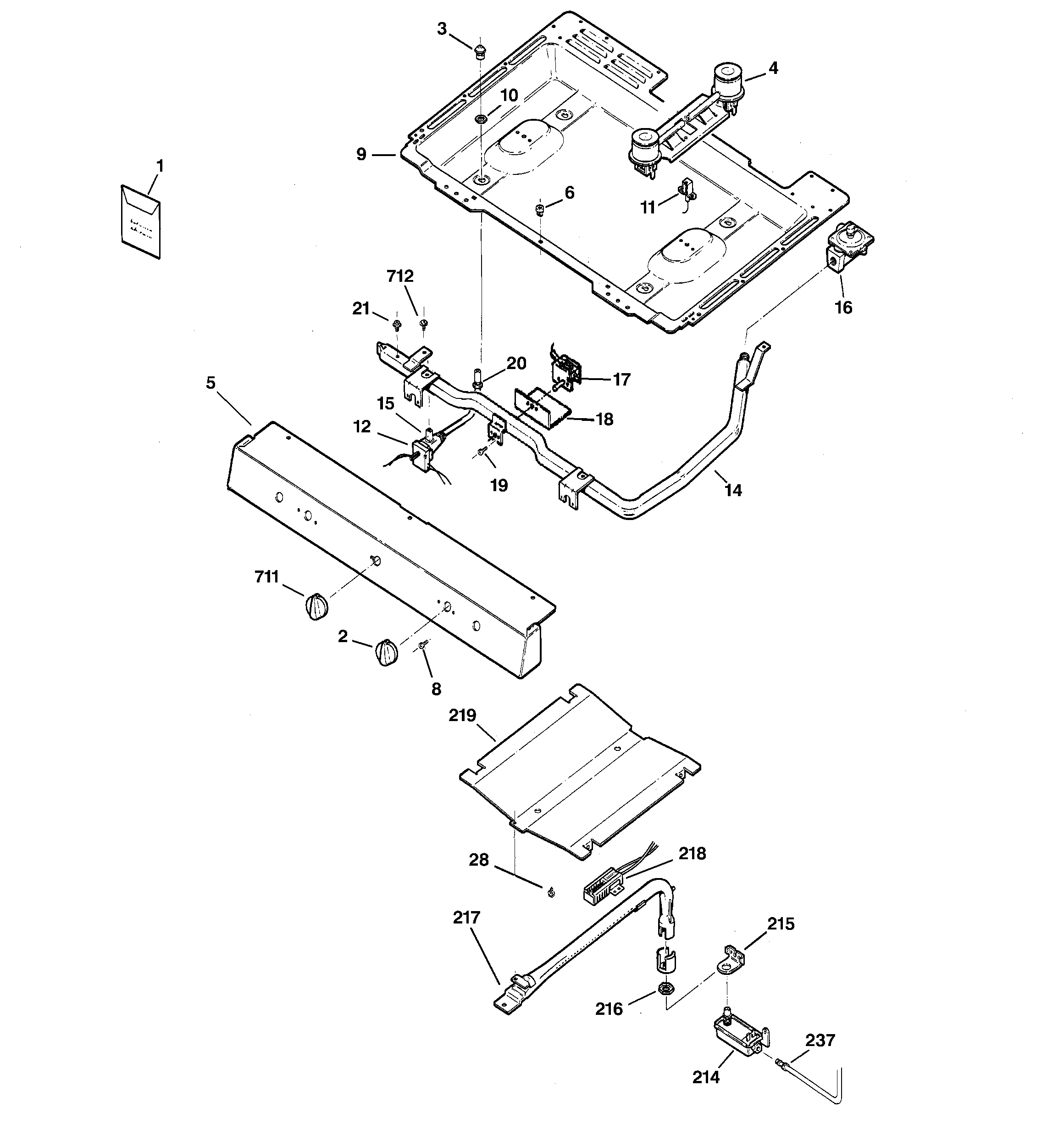 Hotpoint RGB508PEH1CT gas & burner parts diagram