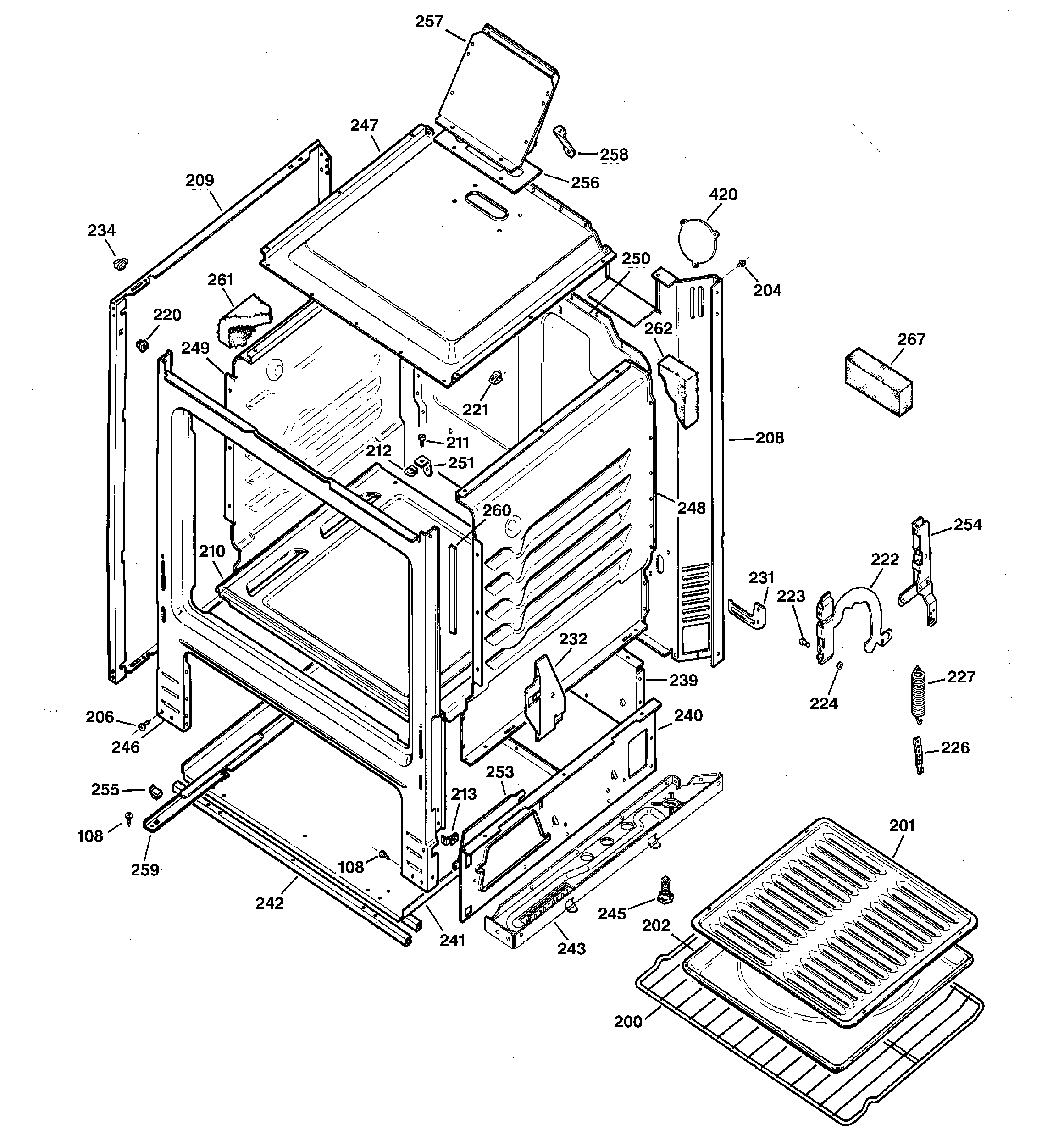 Hotpoint RGB523PPH1CT body parts diagram