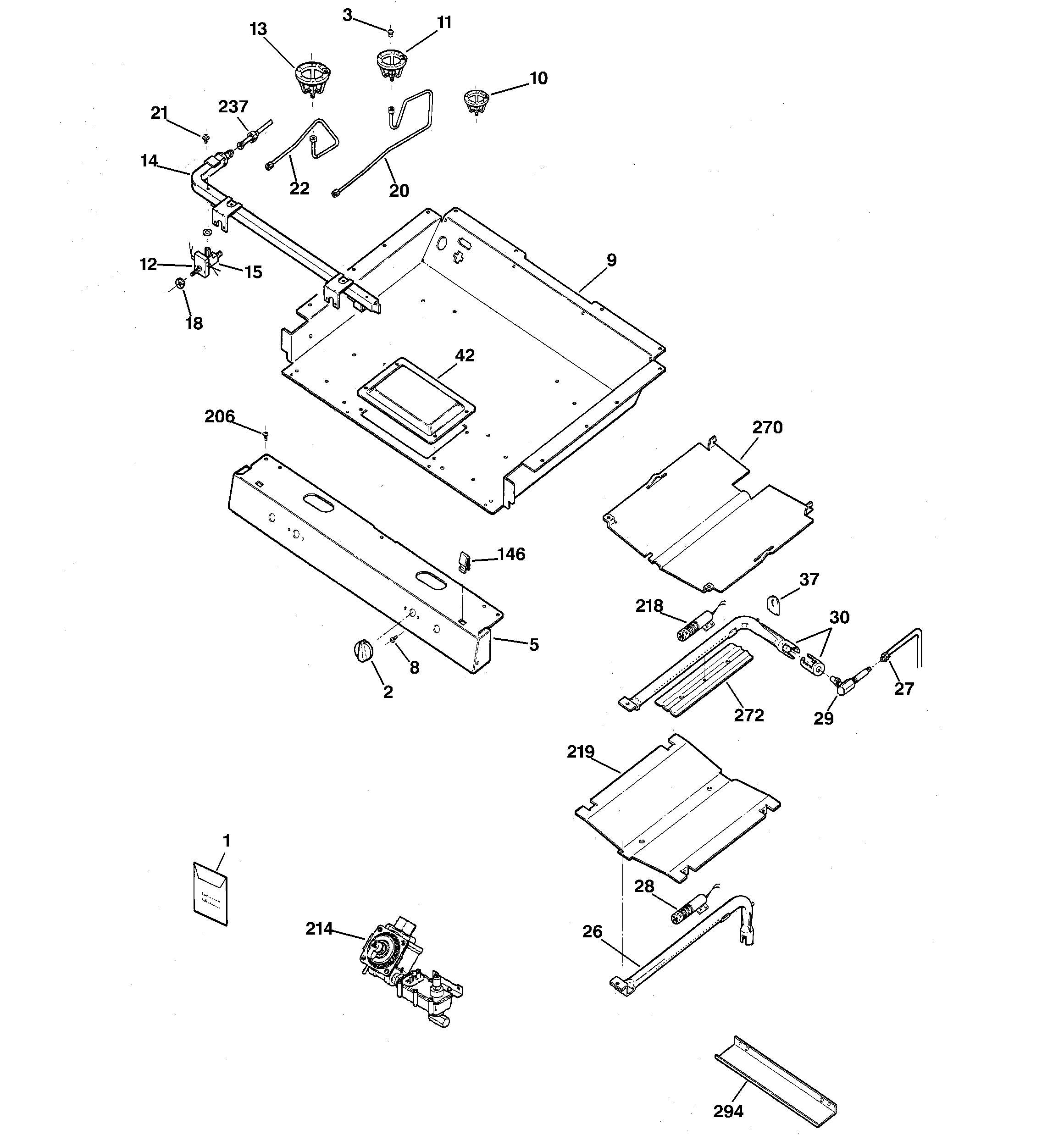 Hotpoint RGB746HEH1WH gas & burner parts diagram
