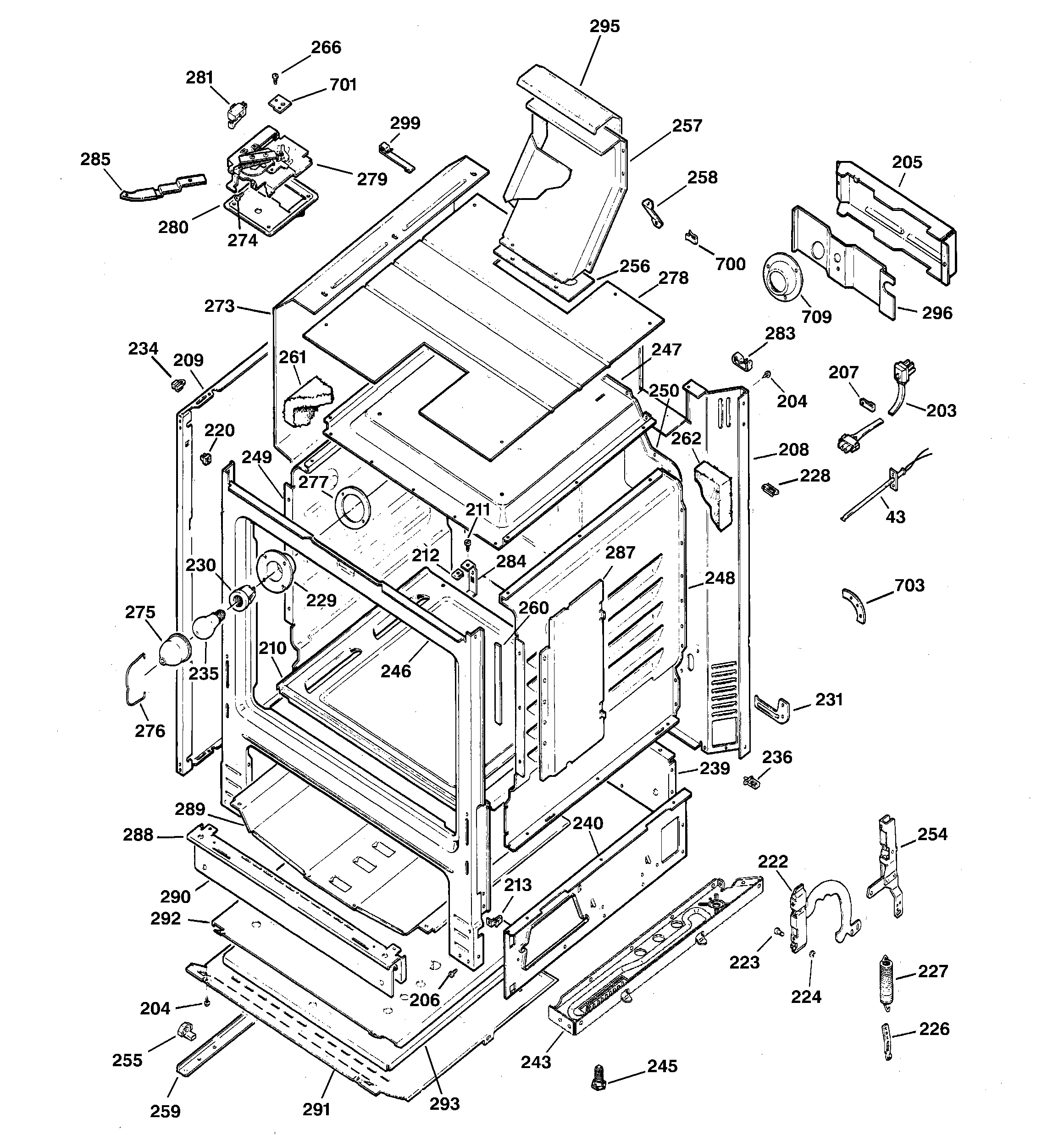 Hotpoint RGB746HEH1WH body parts diagram
