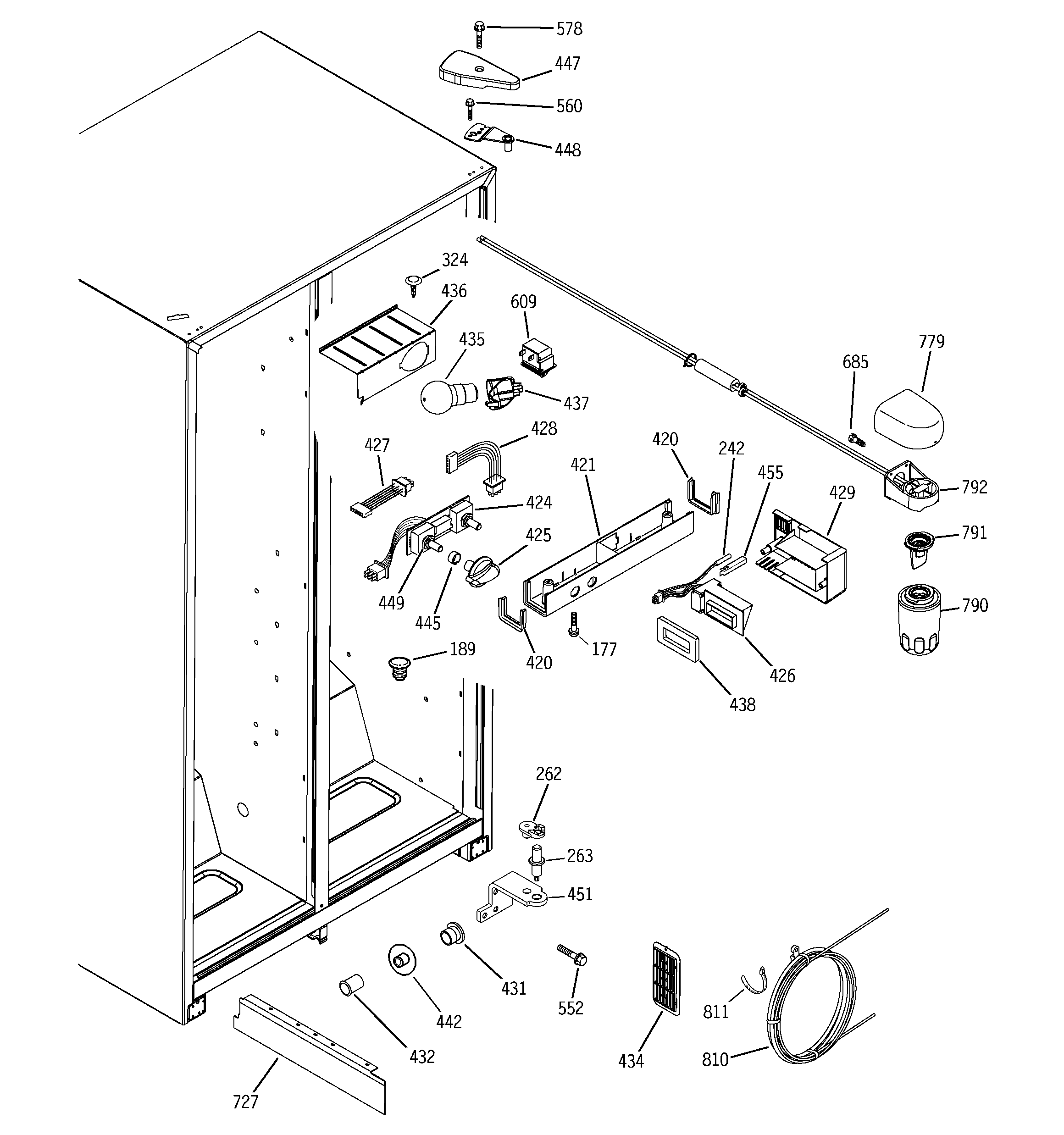 Hotpoint HST22IFPCCC fresh food section diagram