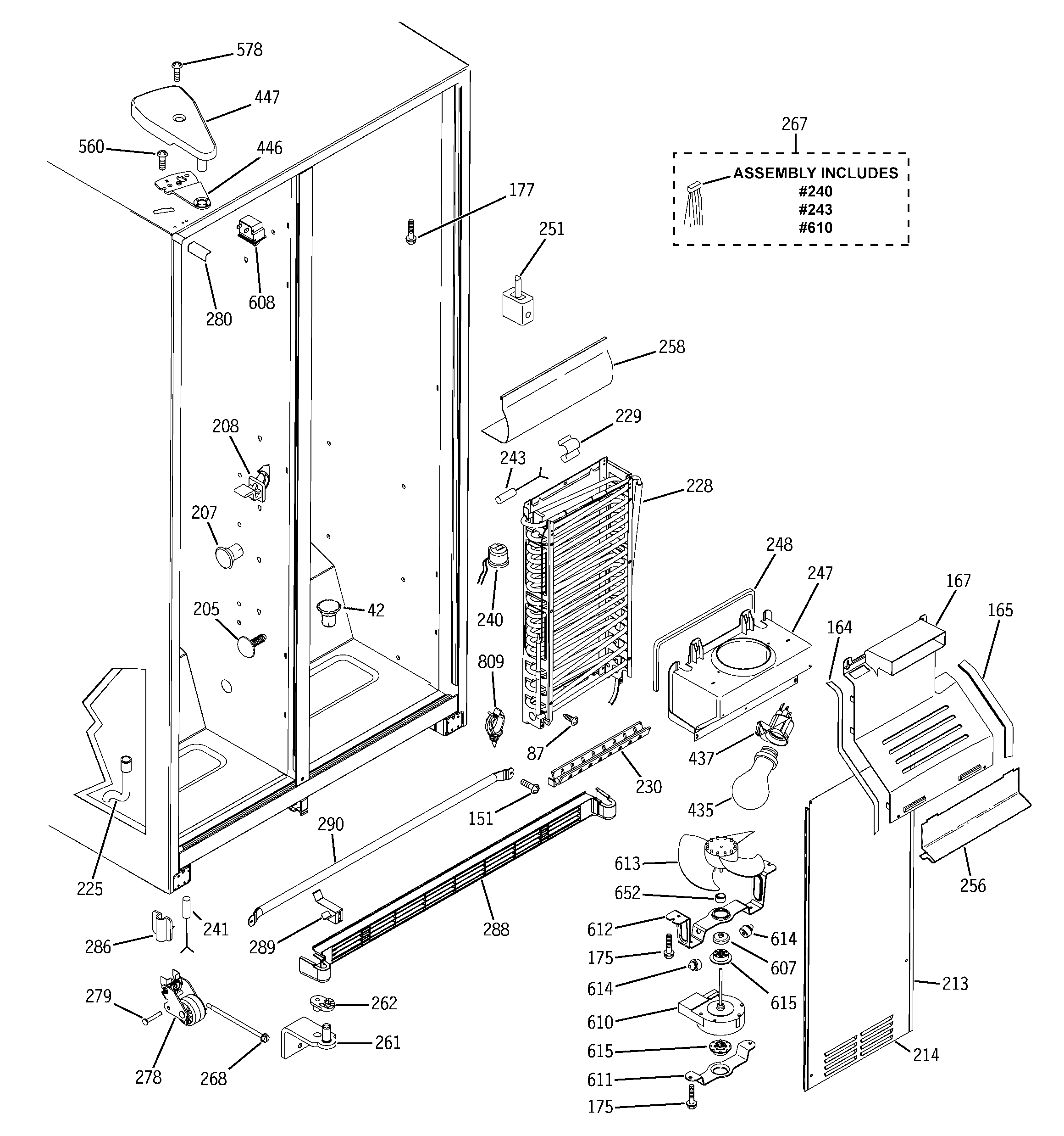 Hotpoint HSS22IFPCWW freezer section diagram