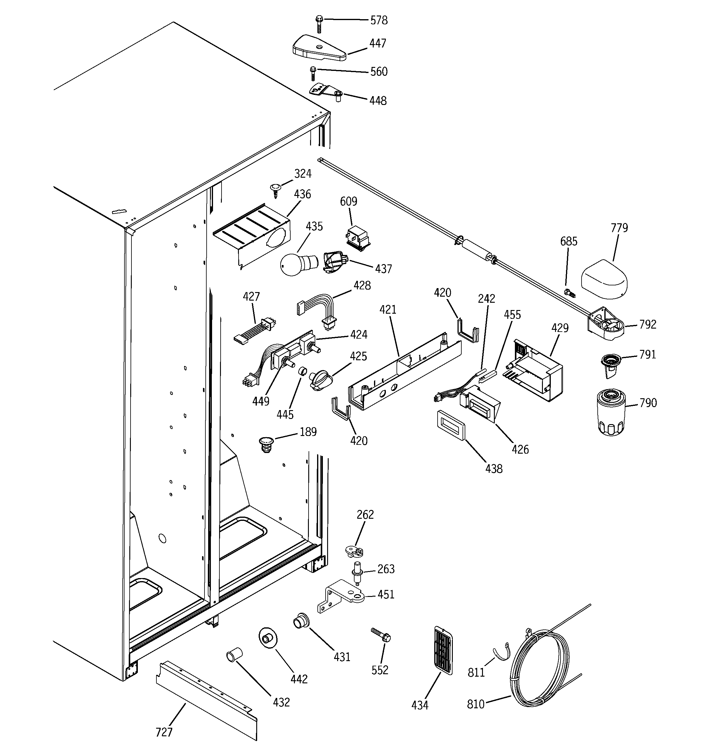 Hotpoint HSS22IFPCWW fresh food section diagram