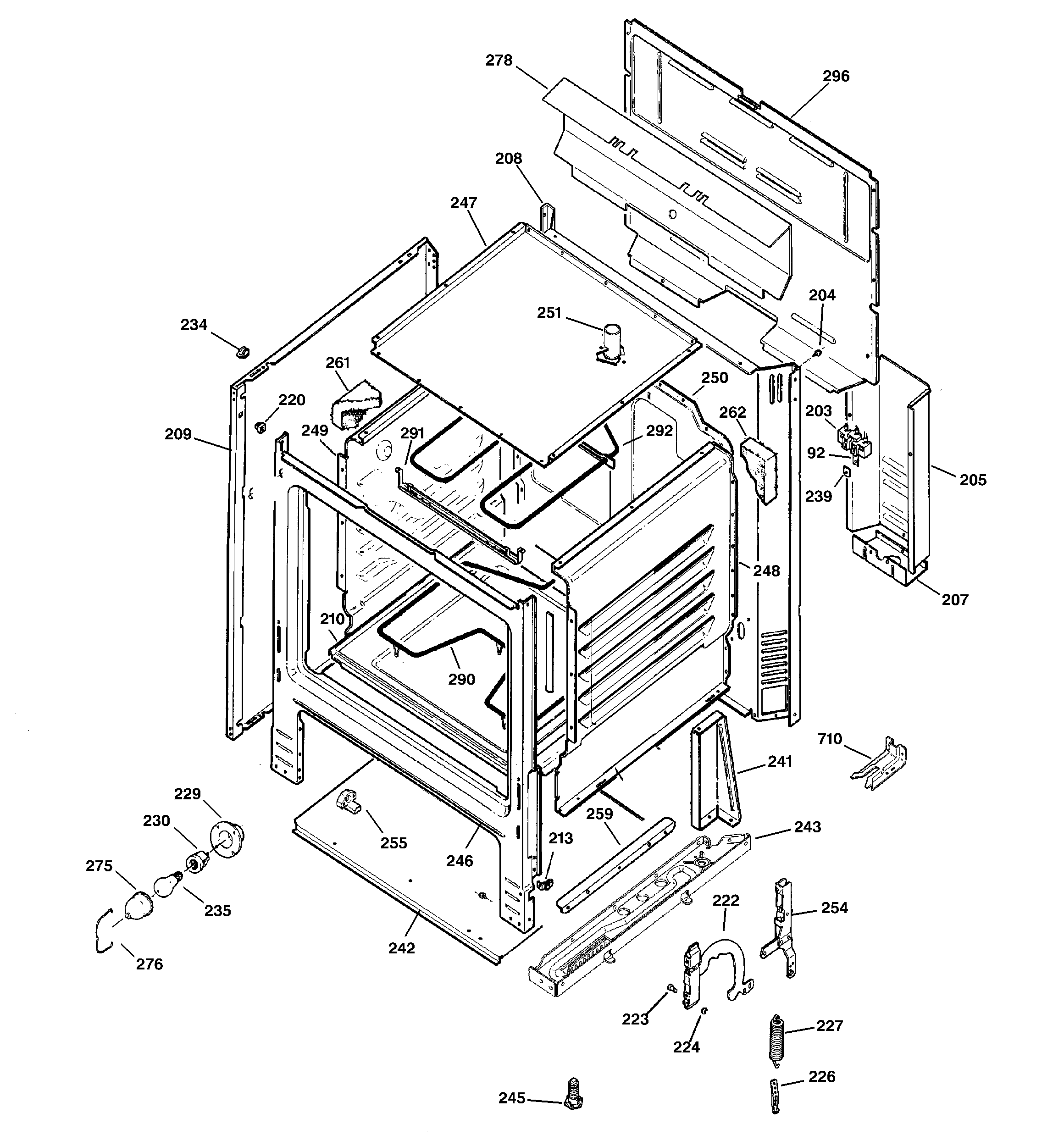 Hotpoint RB536WH2WW body parts diagram