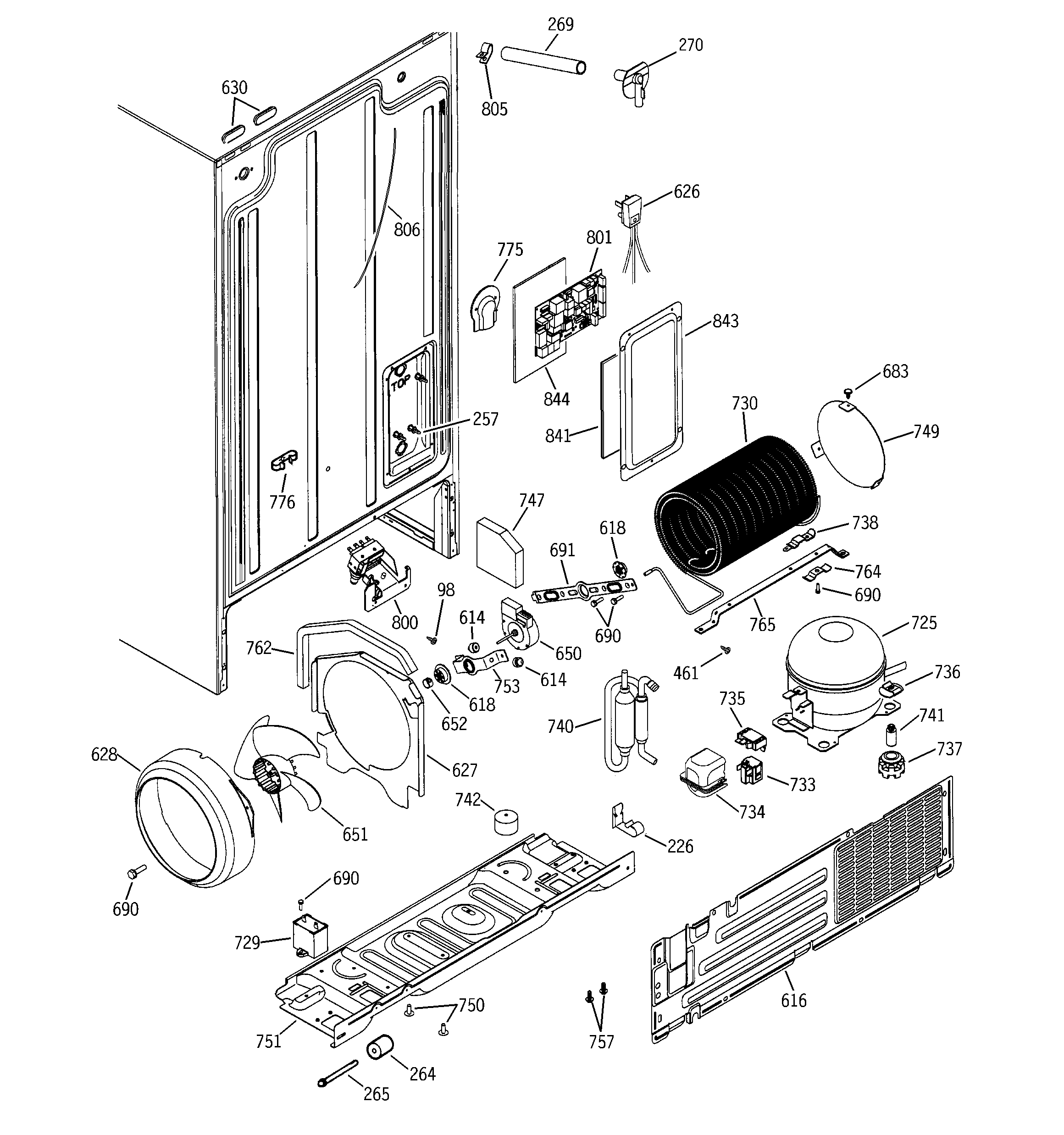 Hotpoint HST22IFMCCC sealed system & mother board diagram