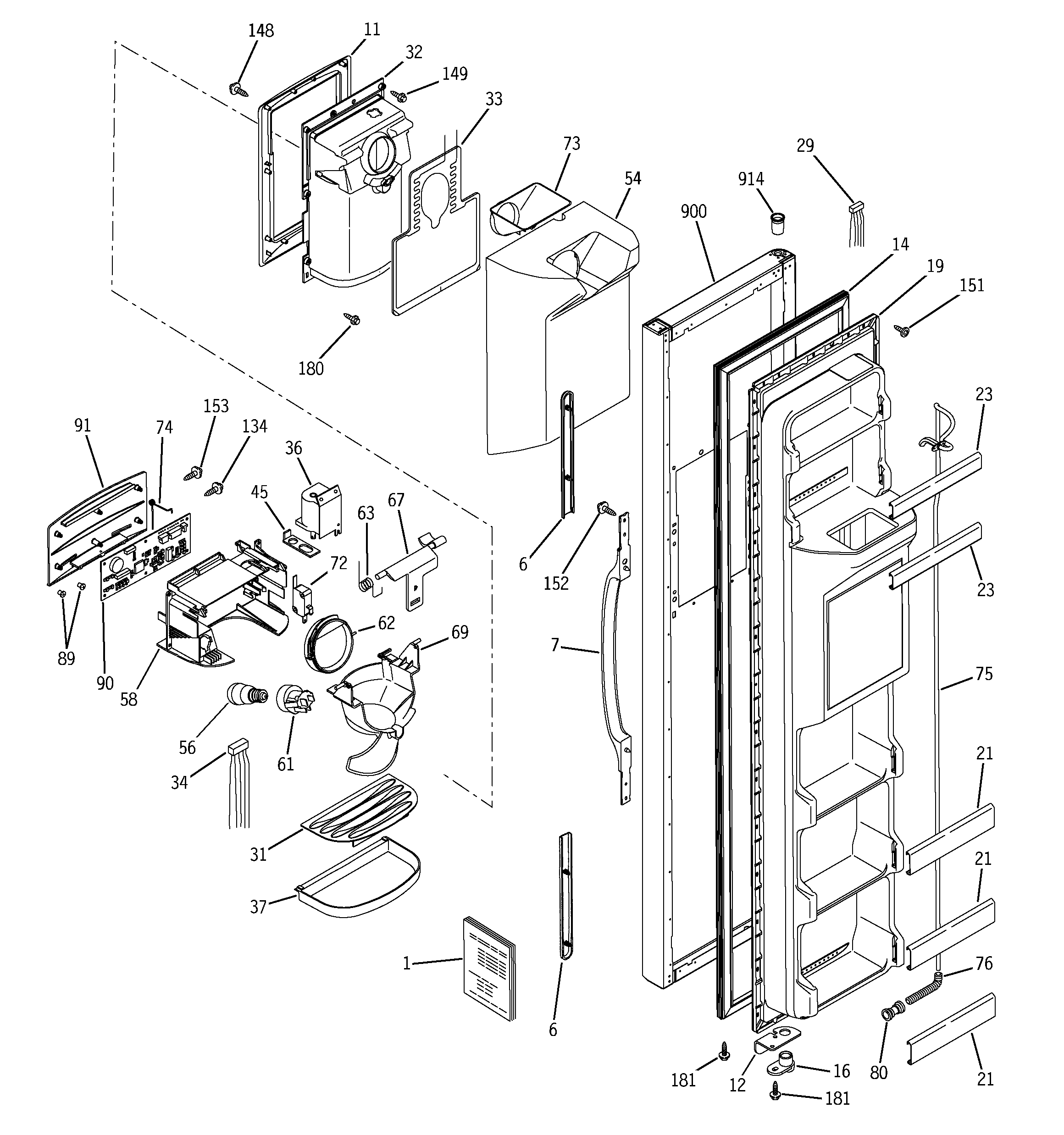 Hotpoint HST22IFMCCC freezer door diagram