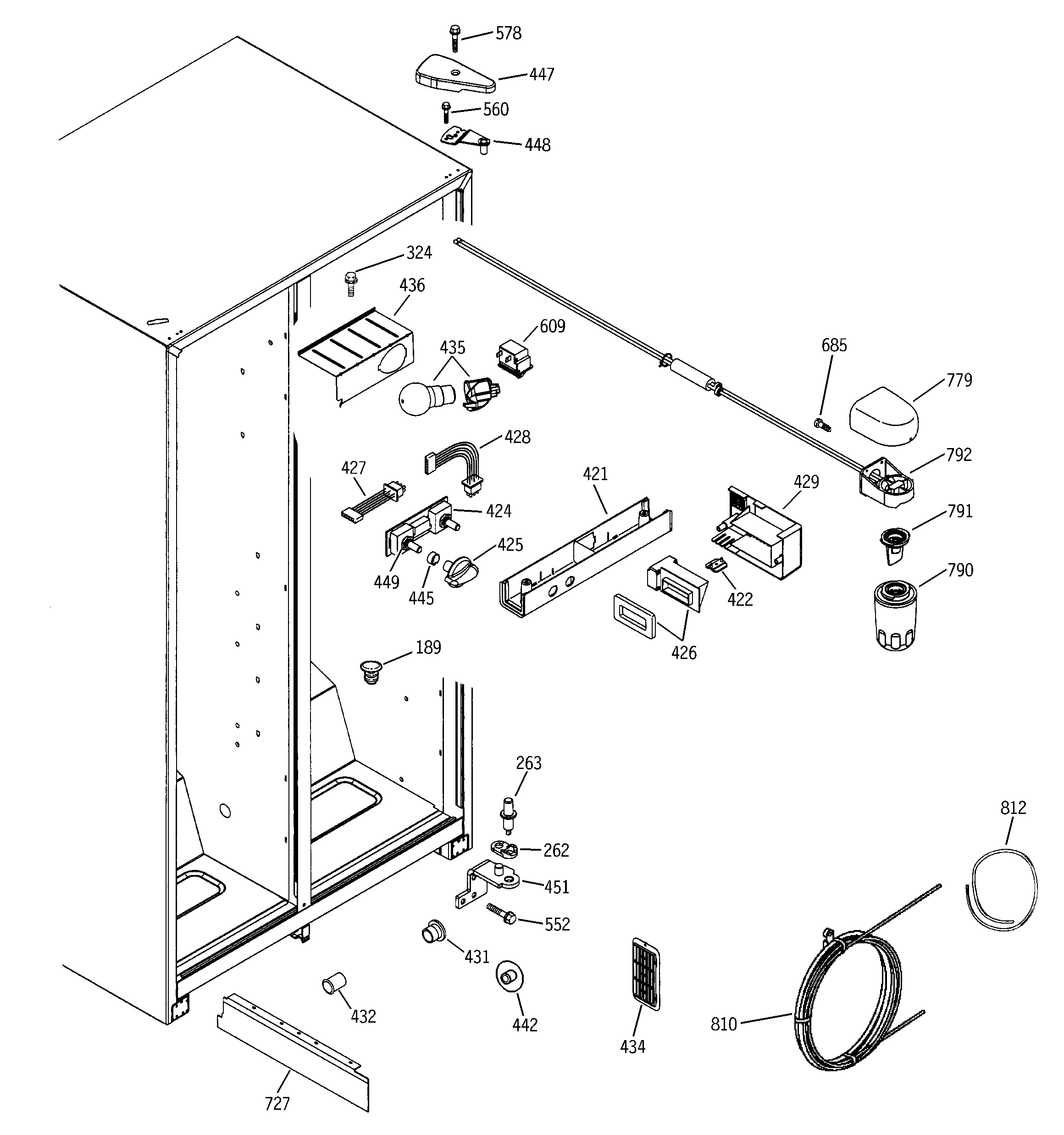 Hotpoint HST22IFMCCC fresh food section diagram