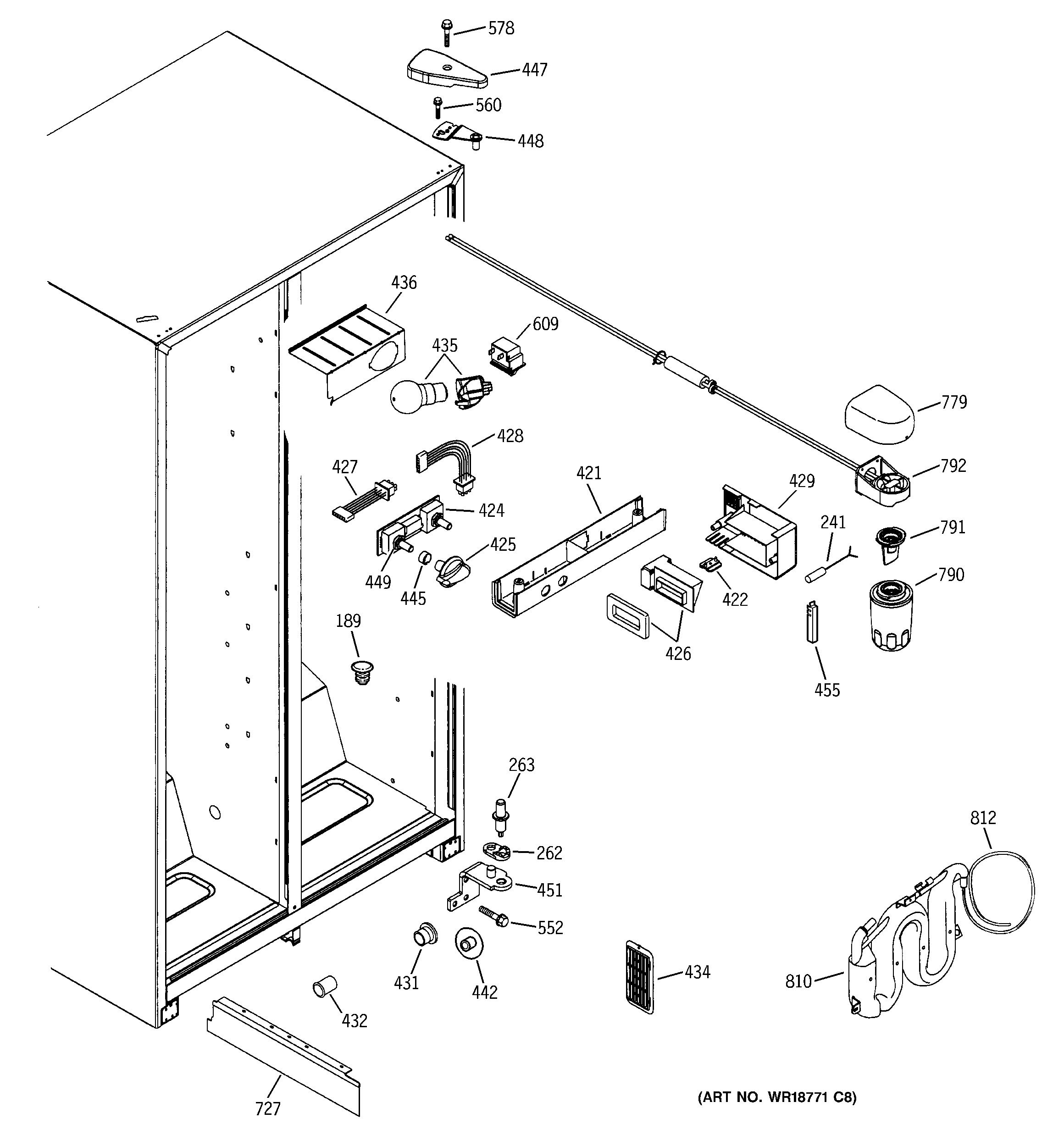 Hotpoint HSS25IFMBCC fresh food section diagram