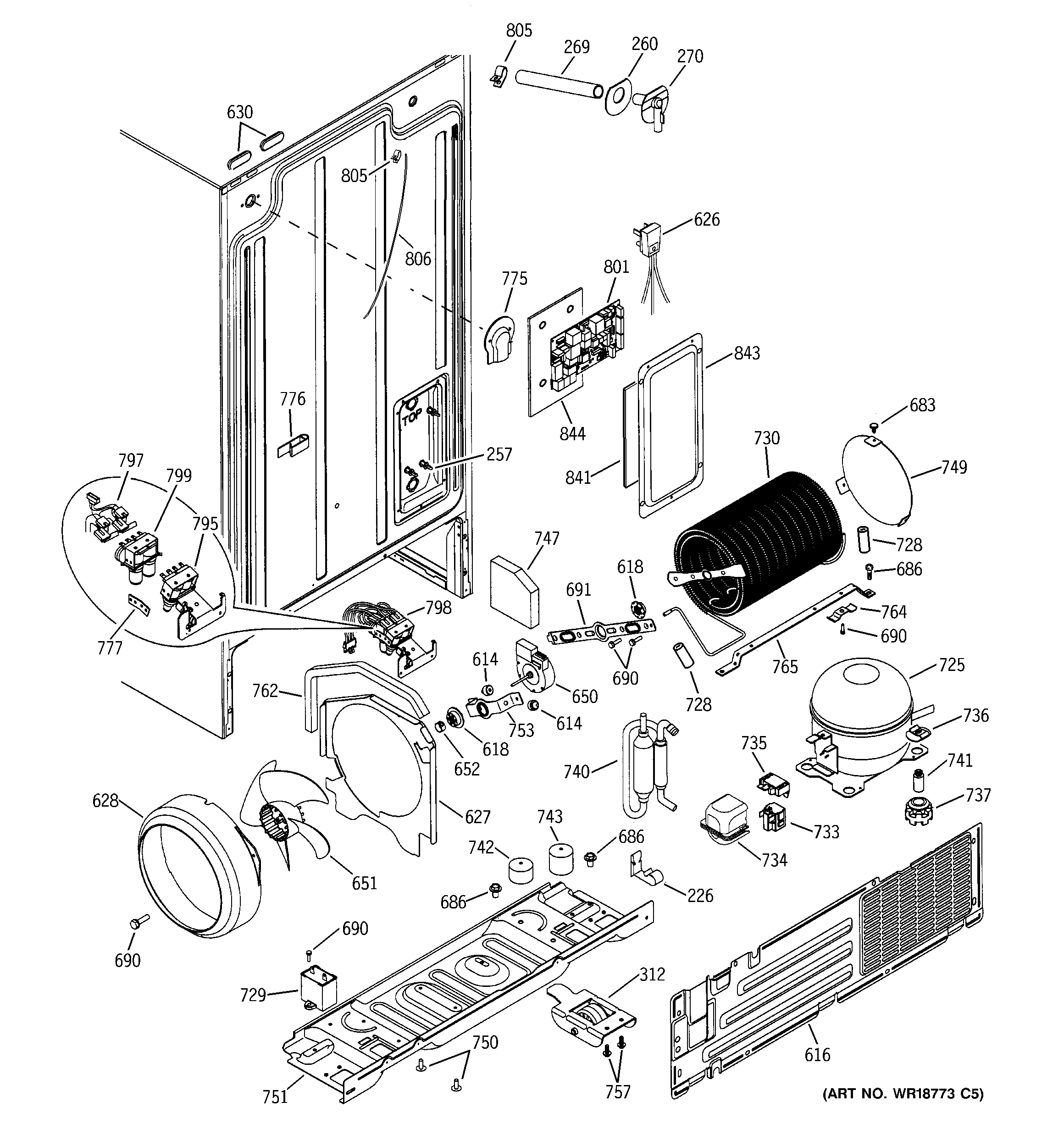 Hotpoint HST25IFMAWW sealed system & mother board diagram