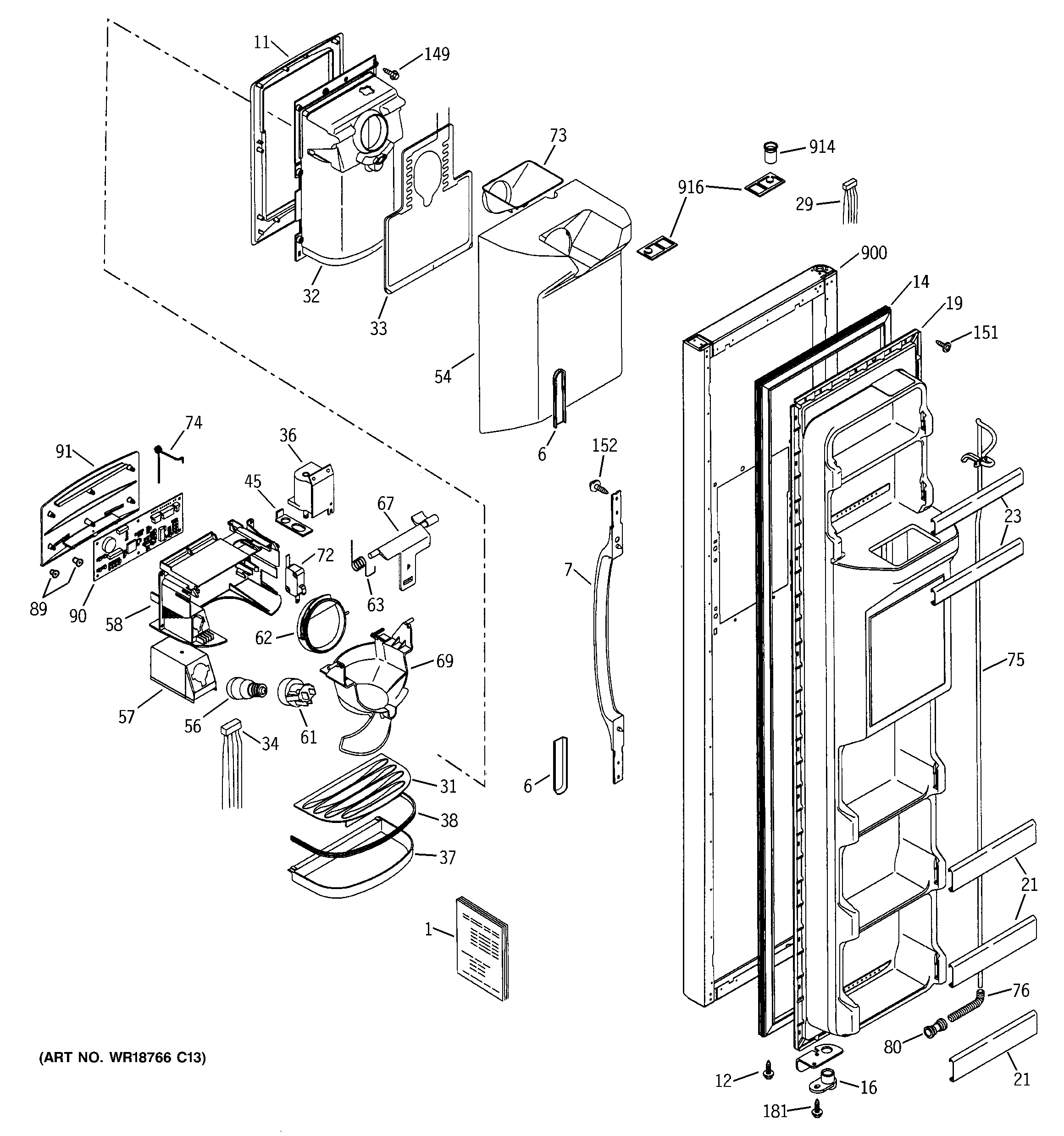 Hotpoint HST25IFMBCC freezer door diagram