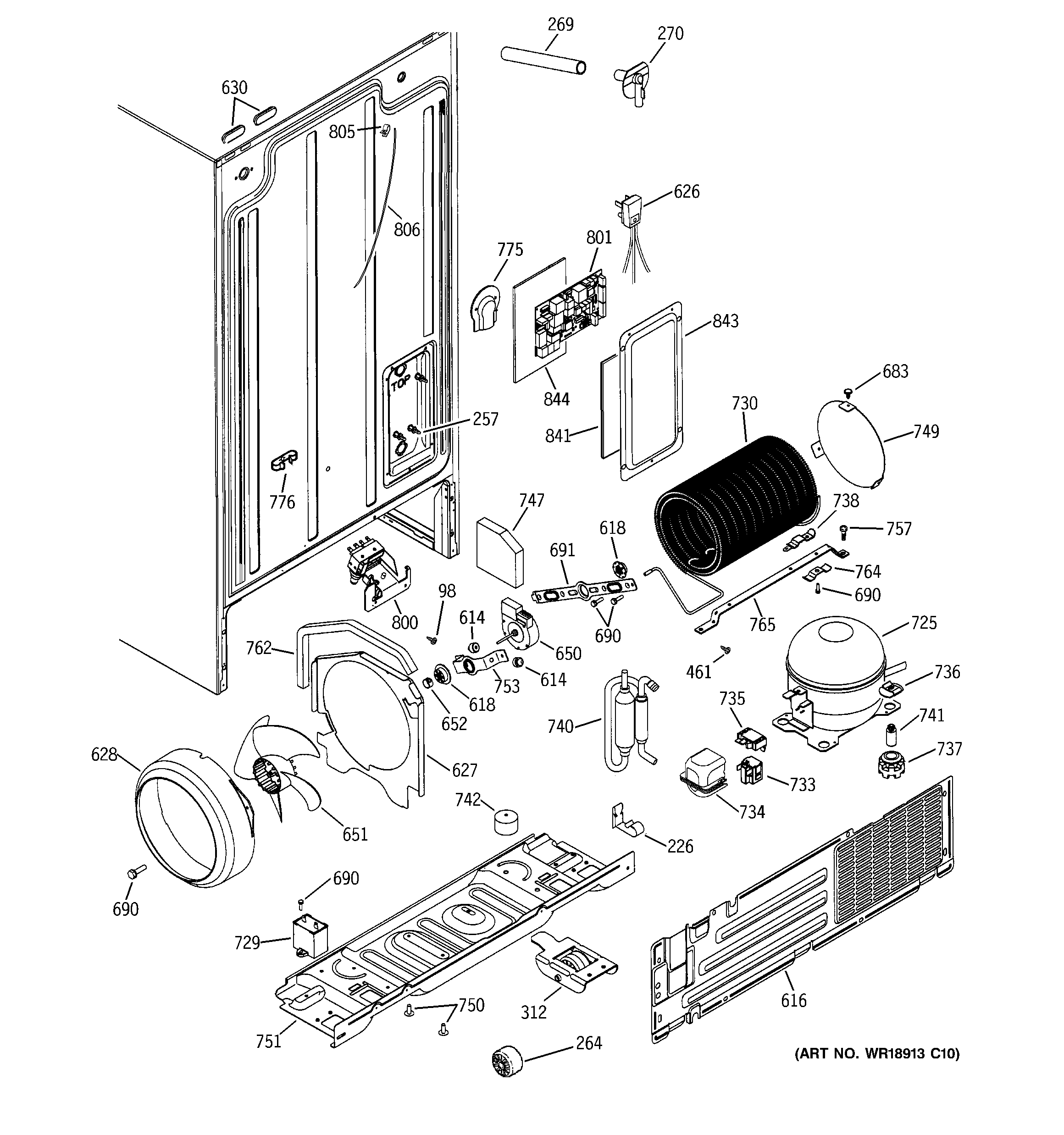 Hotpoint HST25IFMCWW sealed system & mother board diagram