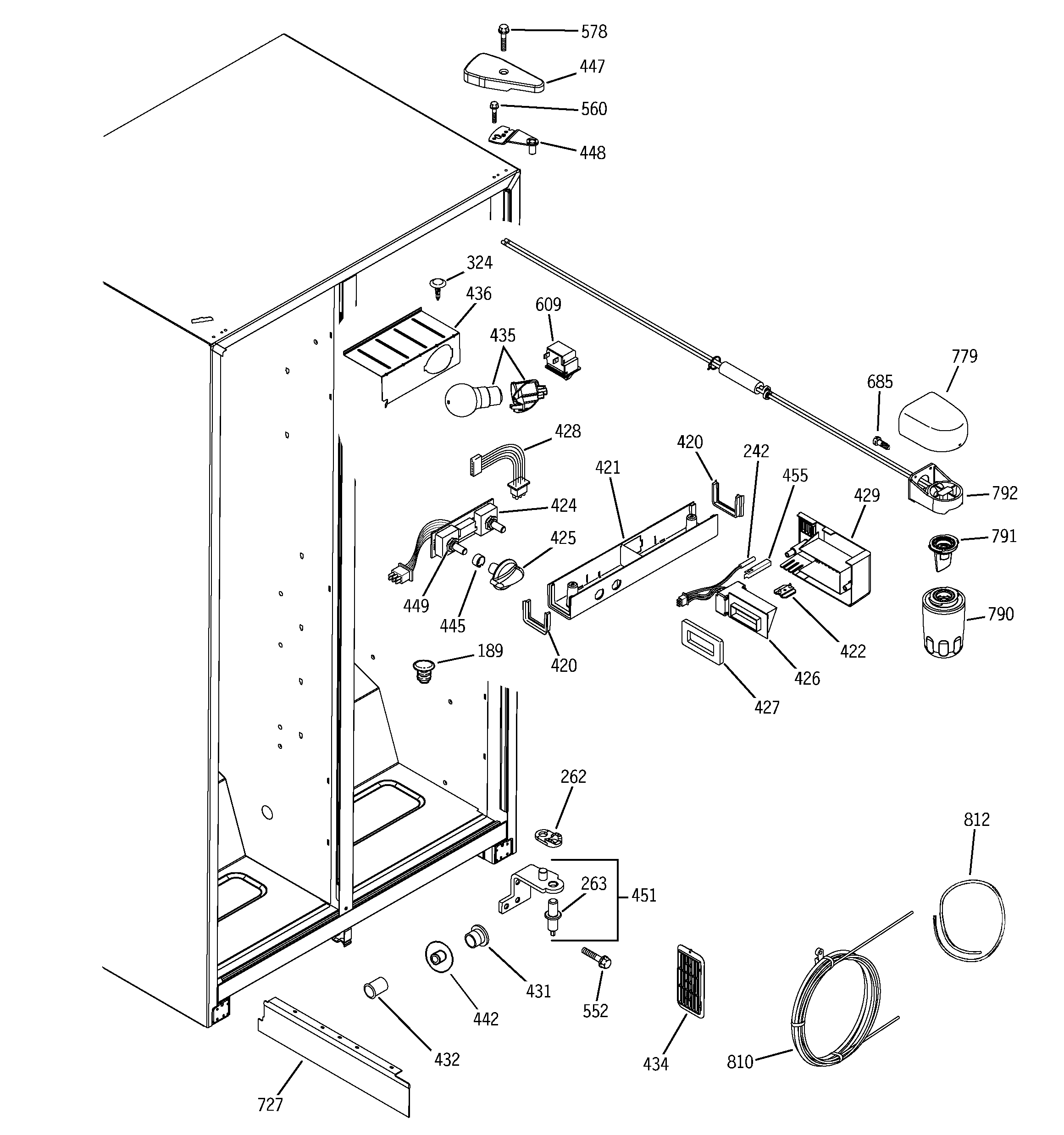 Hotpoint HST25IFPACC fresh food section diagram