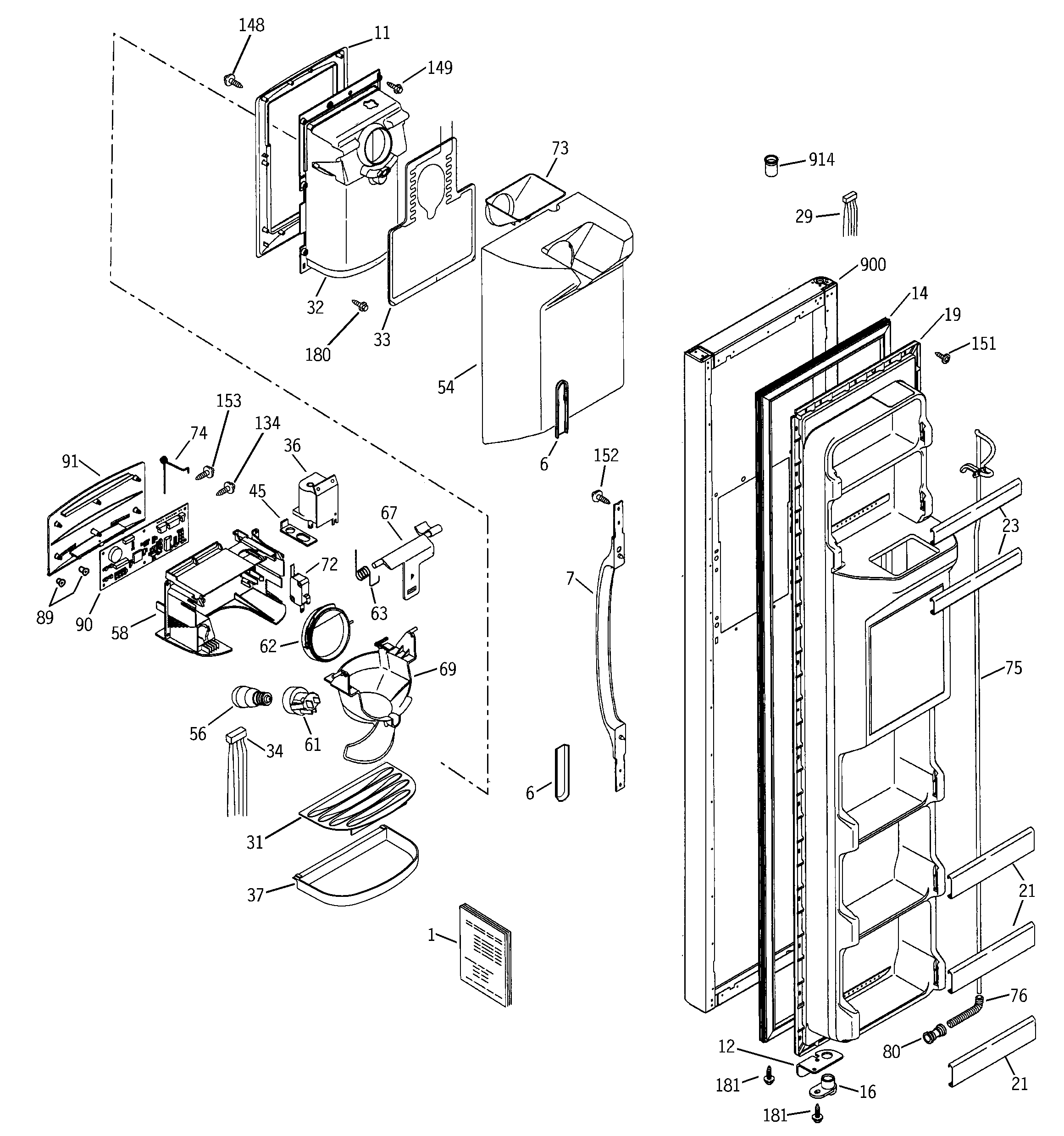 Hotpoint HSS22IFMCCC freezer door diagram
