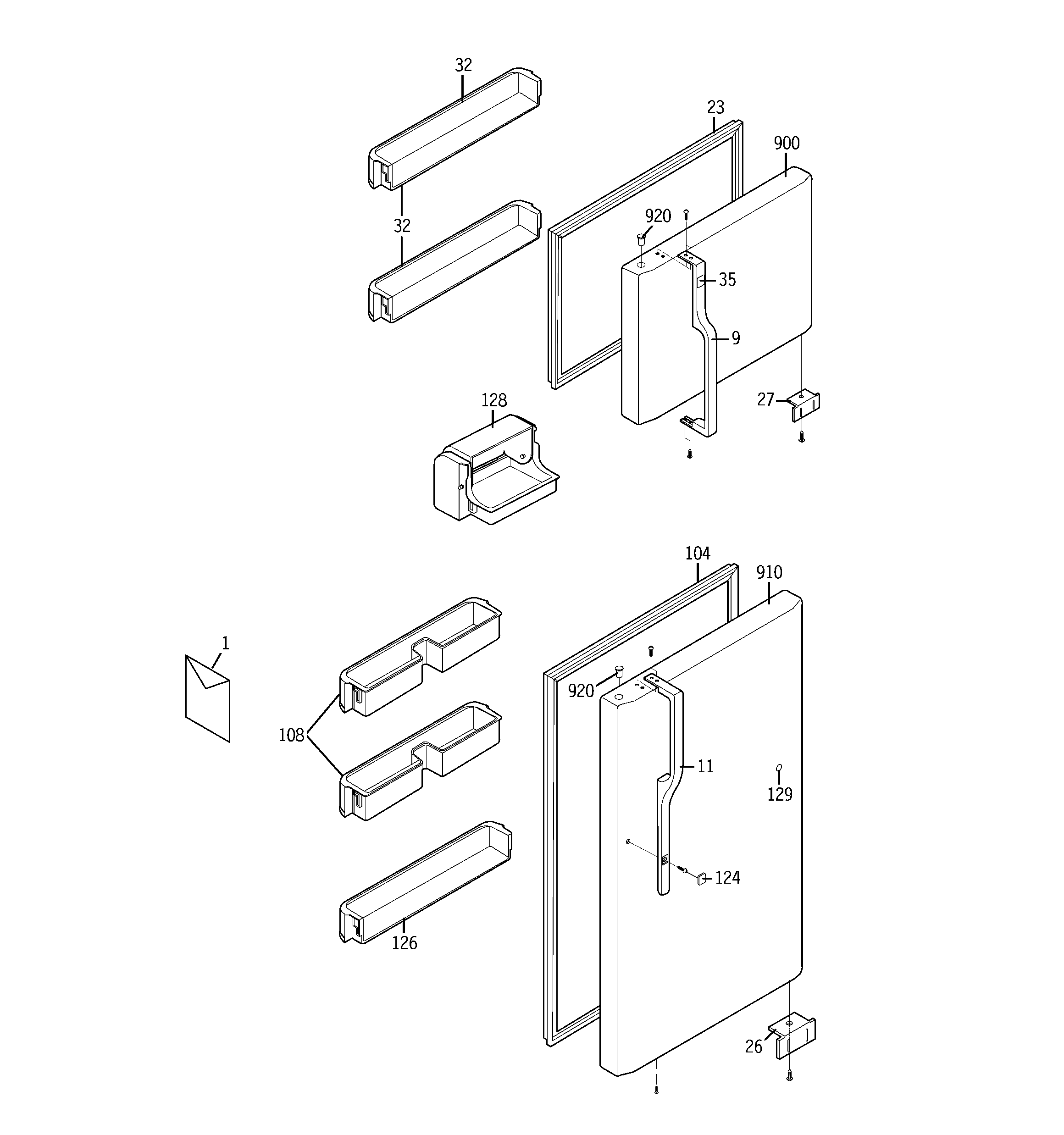 Hotpoint HTS18GCNACC doors diagram