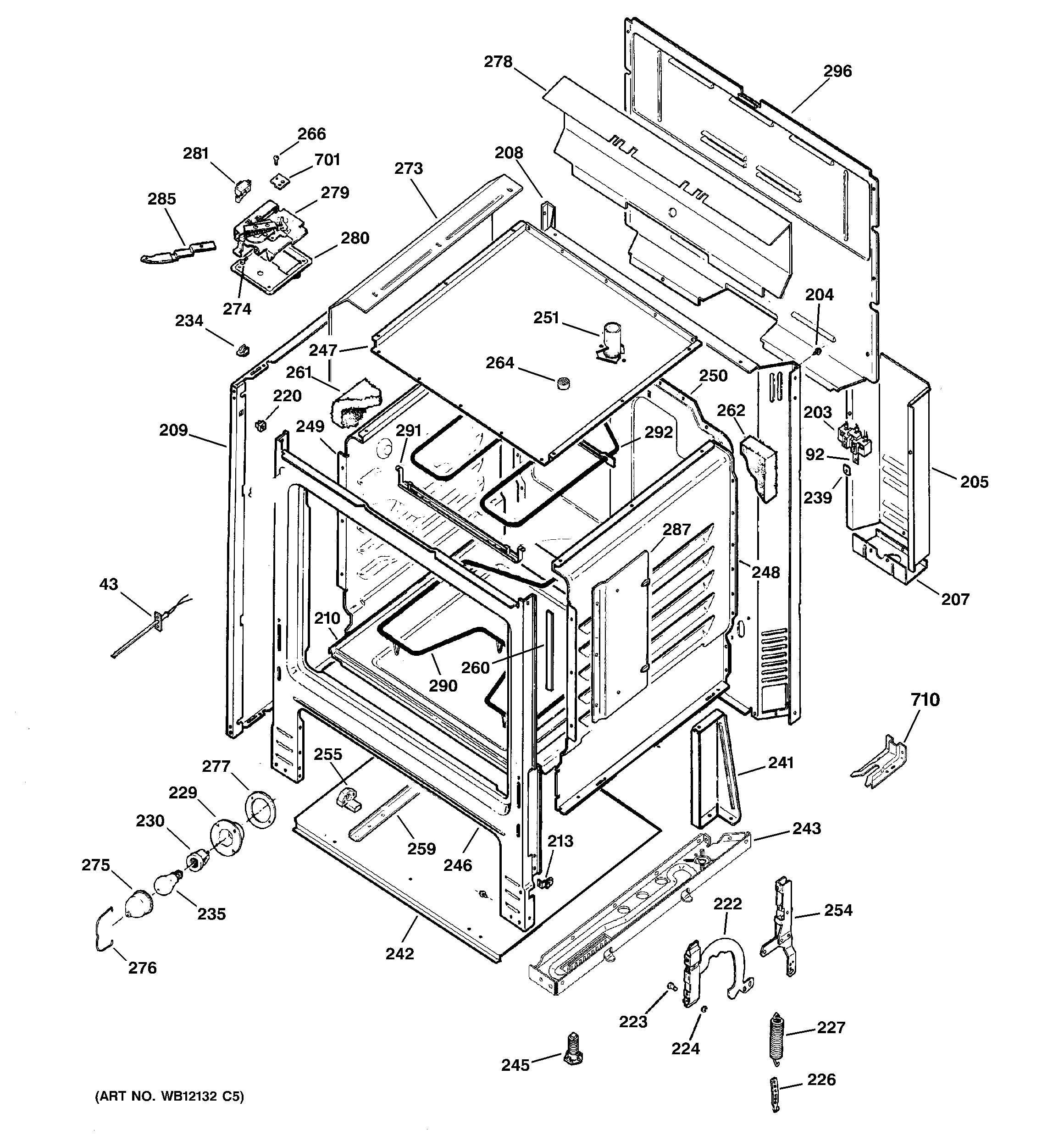 Hotpoint RB740BH1WH body parts diagram