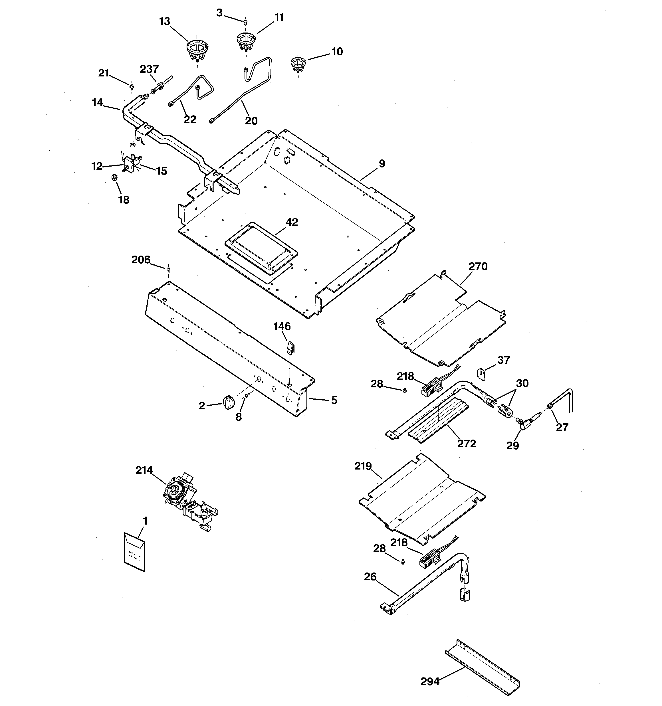 Hotpoint RGB746WEH1WW gas & burner parts diagram