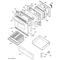 Hotpoint RGB746WEH1WW door & drawer parts diagram
