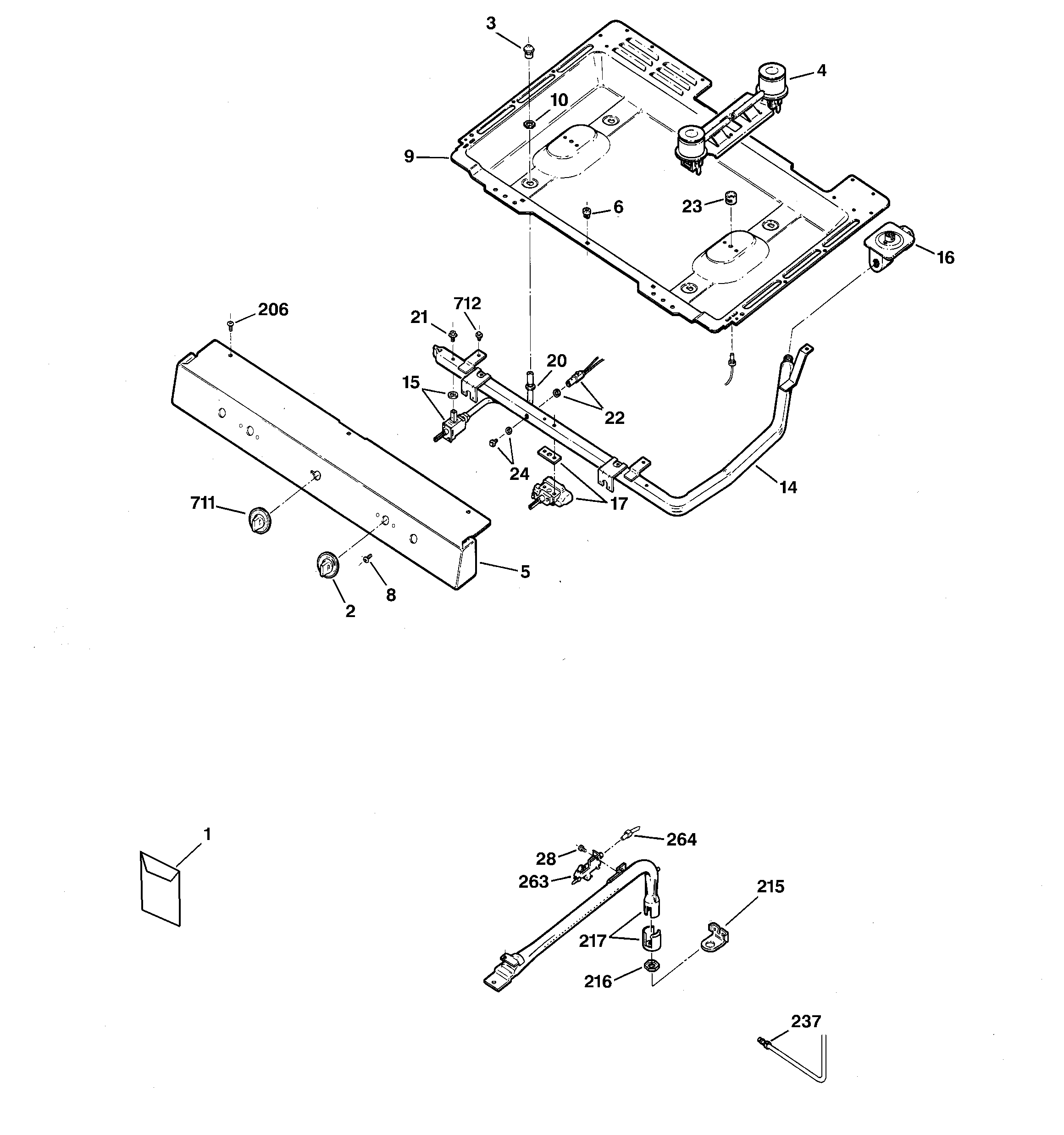 Hotpoint RGB508PPH1CT gas & burner parts diagram