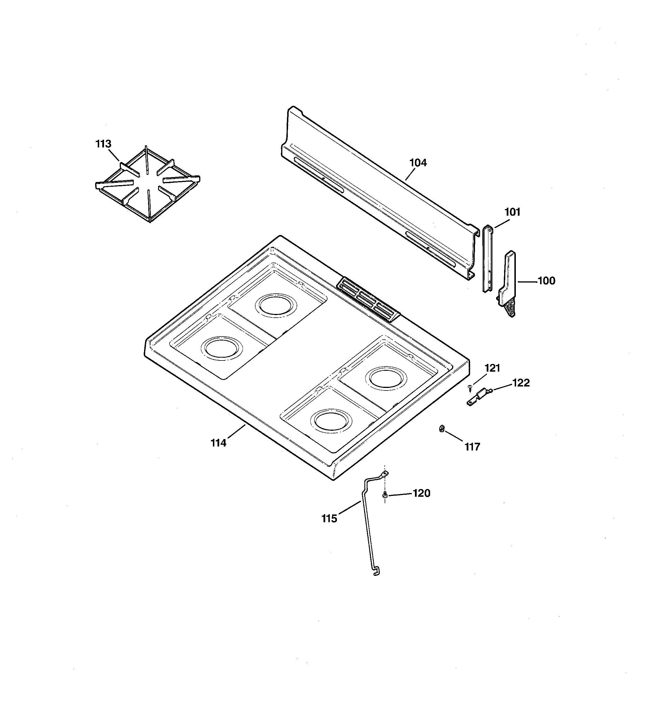 Hotpoint RGB508PPH1CT cooktop diagram