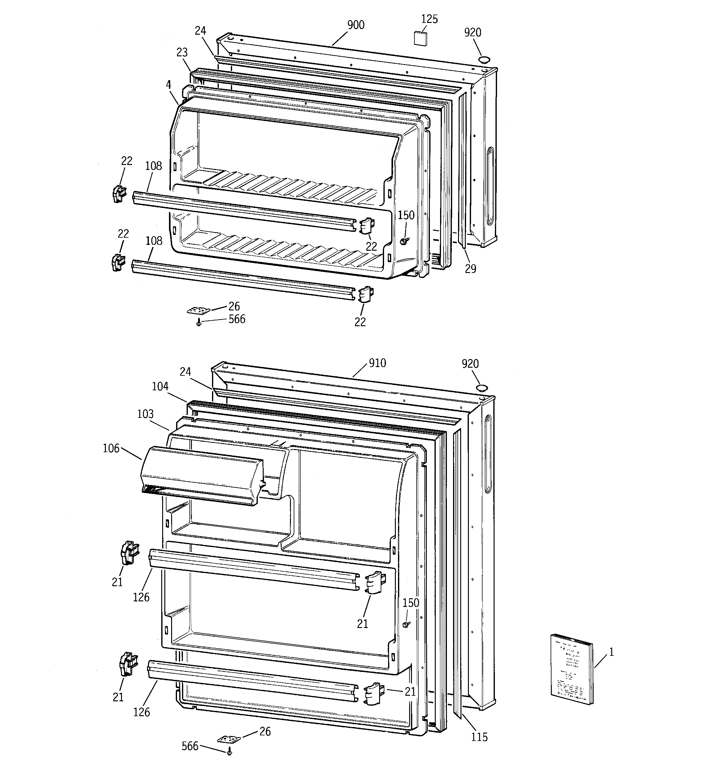 Hotpoint HTF15BBRERWW doors diagram