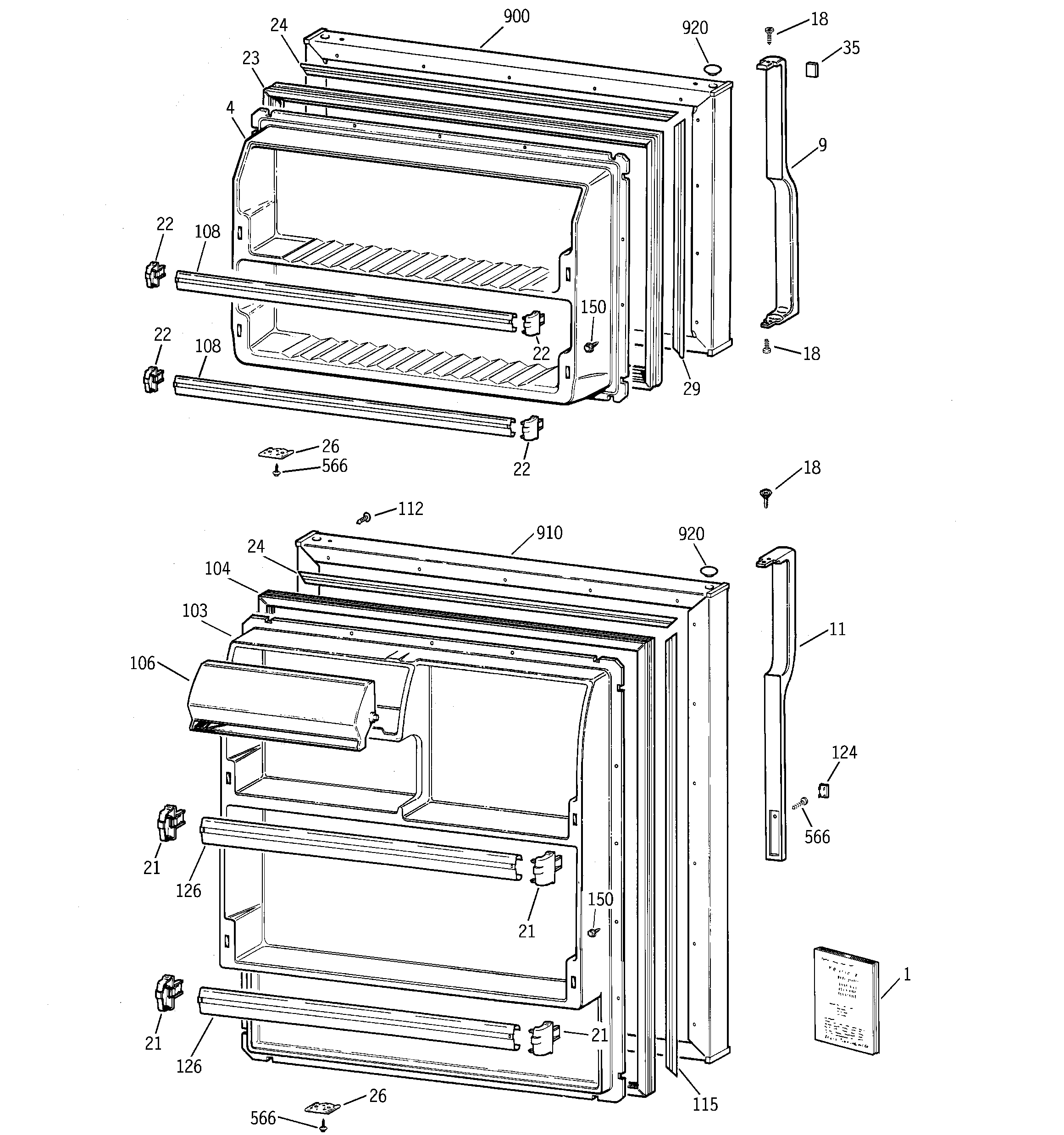 Hotpoint HTS17BBRFLCC doors diagram