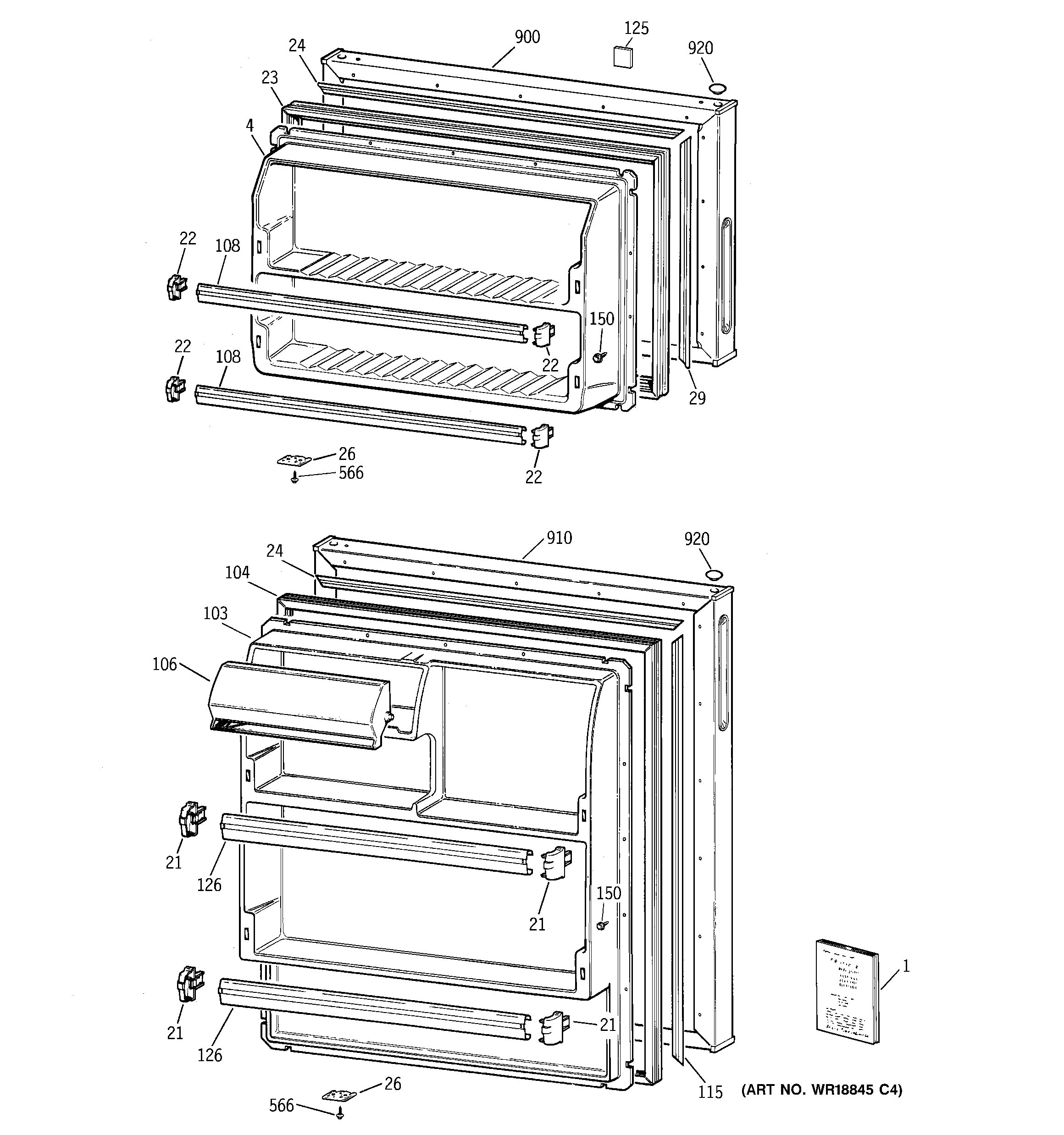 Hotpoint HTR16BBRERWW doors diagram