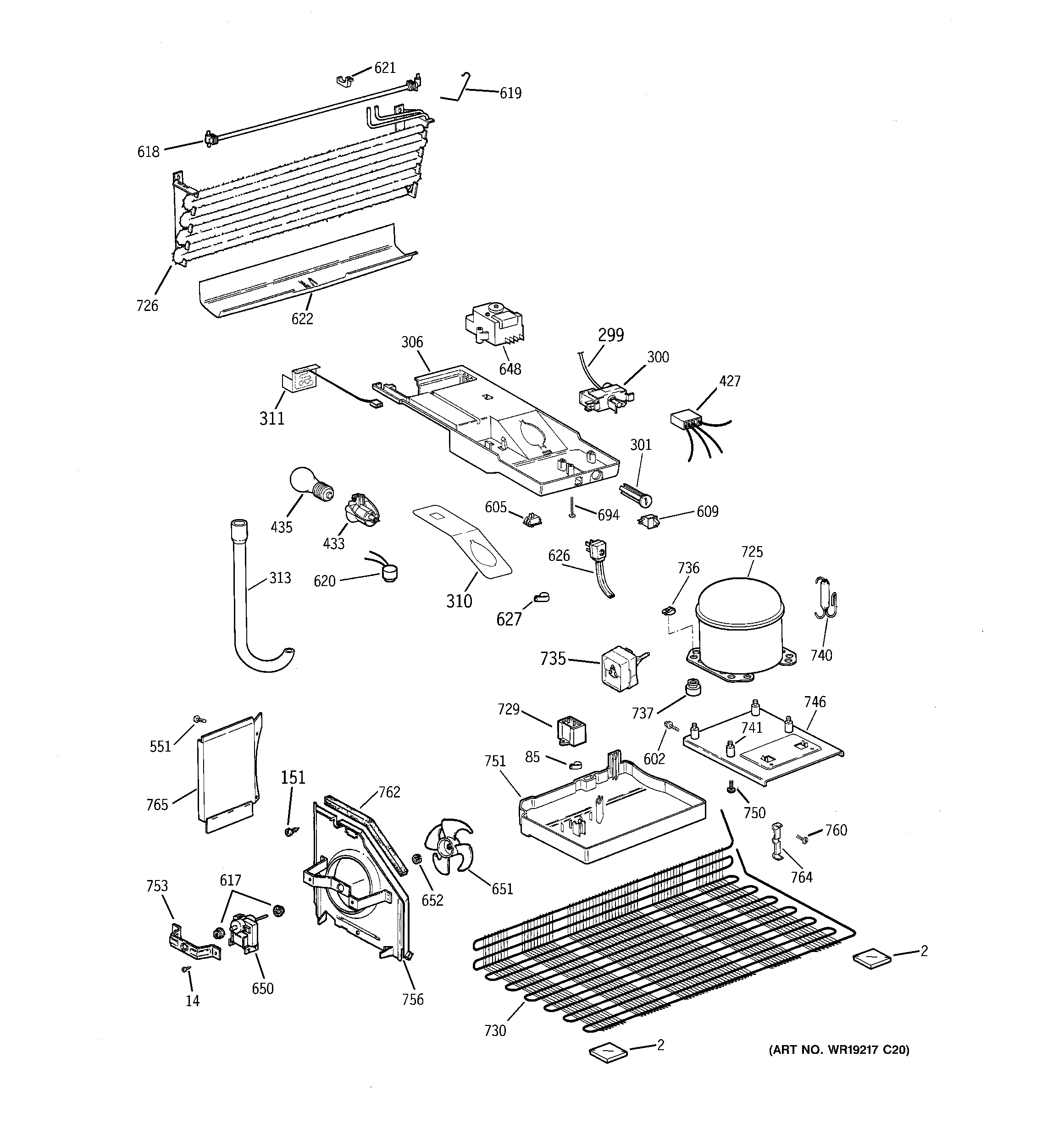 Hotpoint HTT15BBRFRWW unit parts diagram