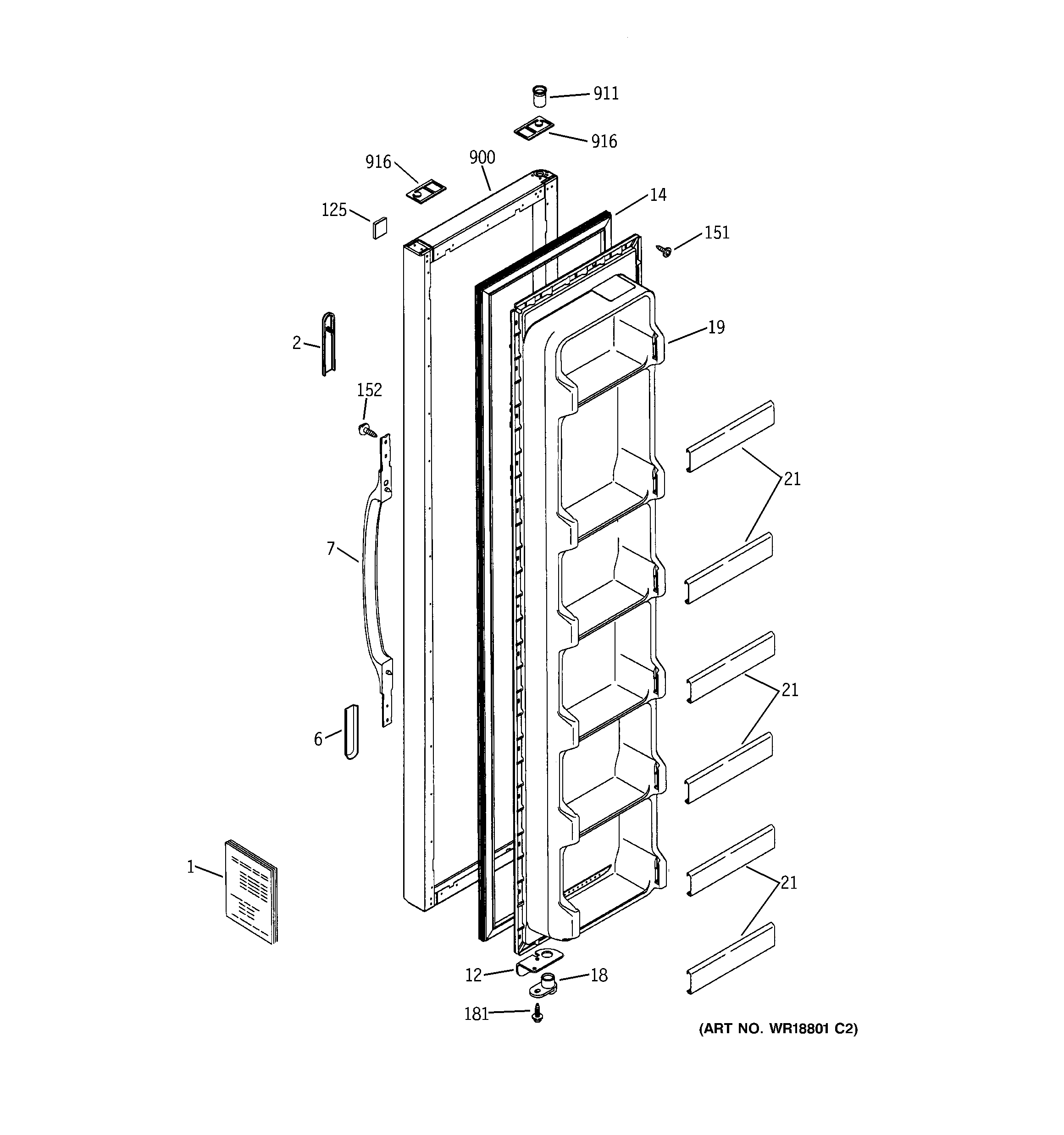 Hotpoint HST20DBMACC freezer door diagram