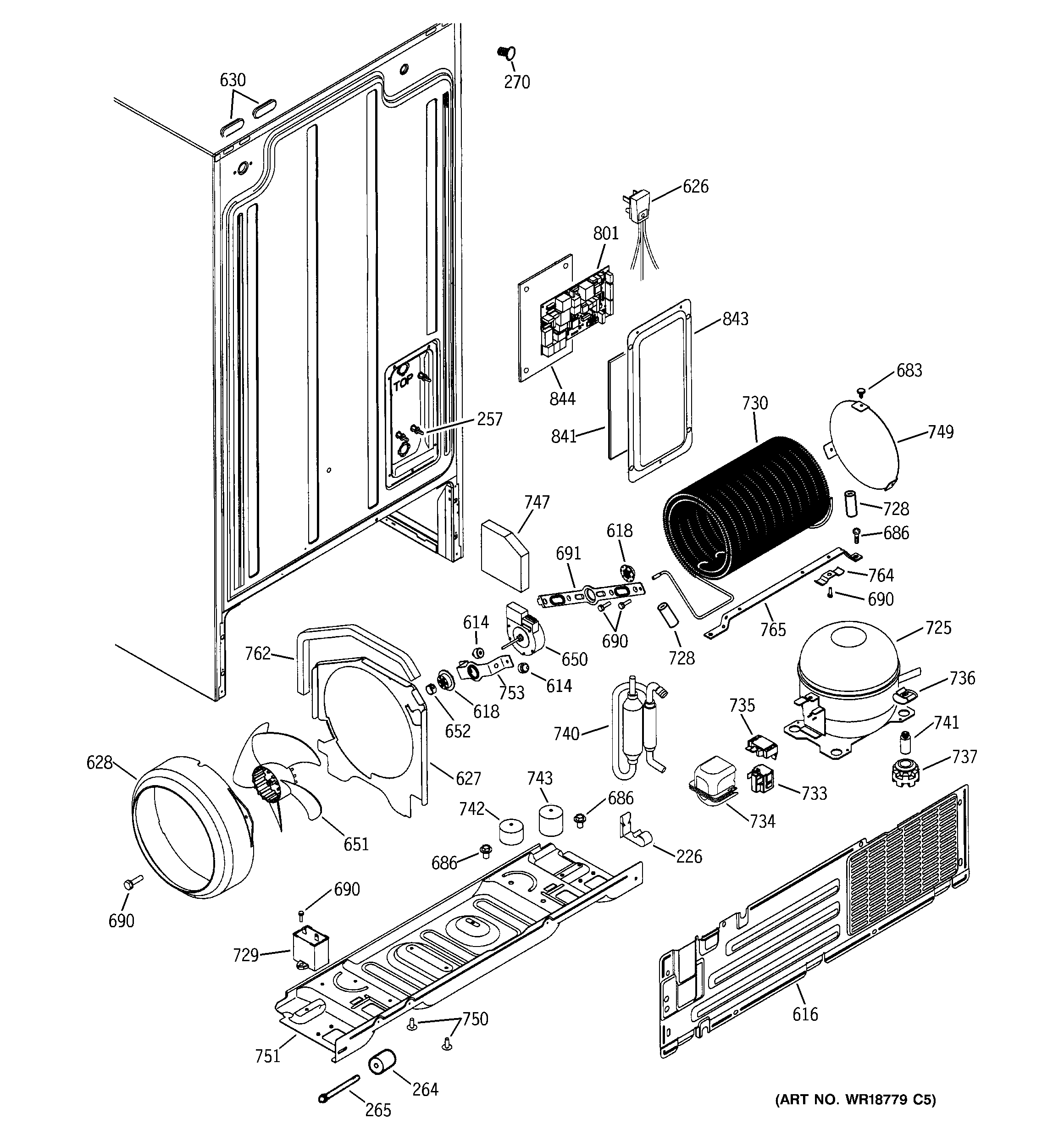 Hotpoint HST20DBMACC sealed system & mother board diagram
