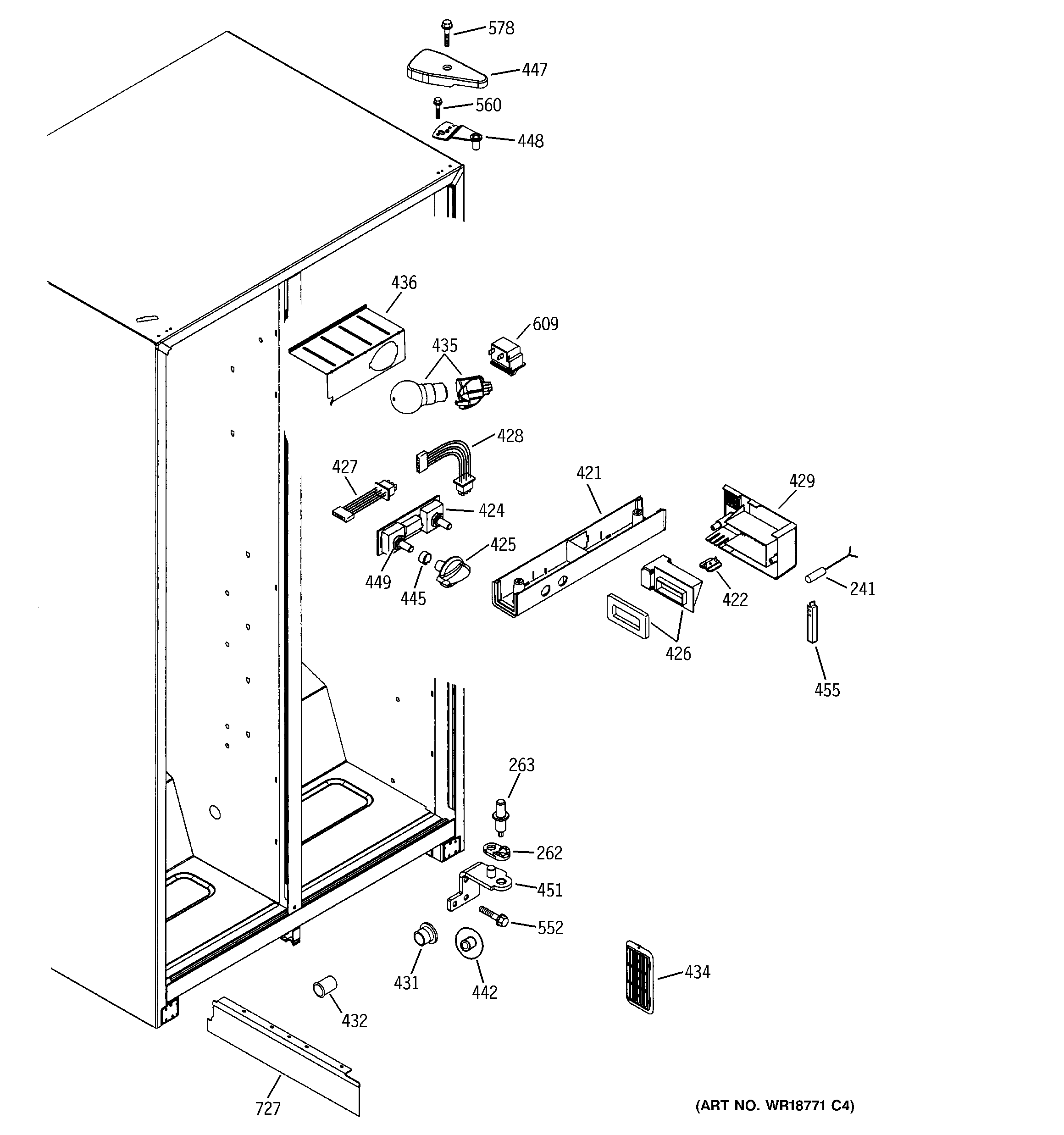 Hotpoint HST20DBMBWW fresh food section diagram