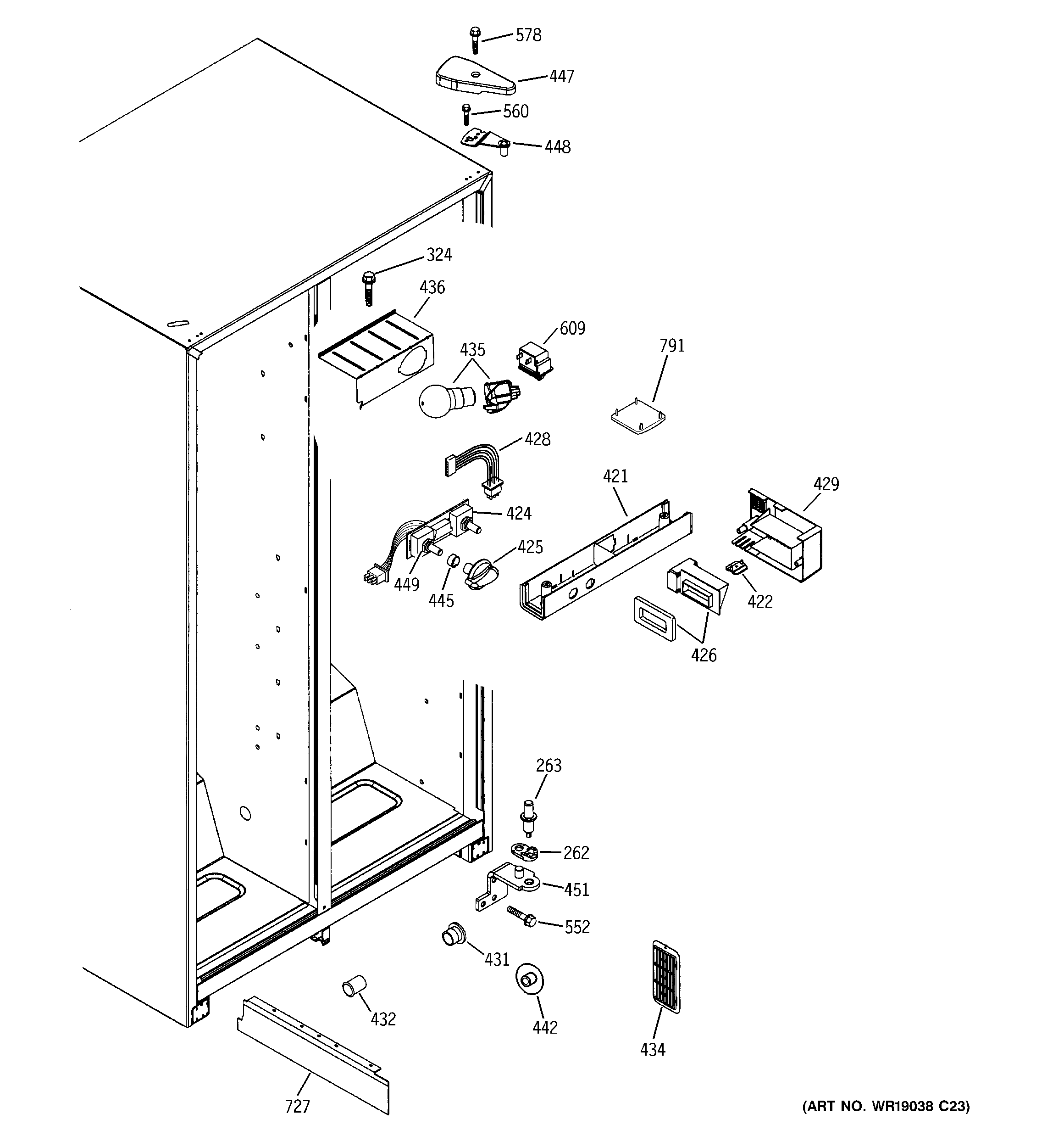 Hotpoint HST20DBMDWW fresh food section diagram