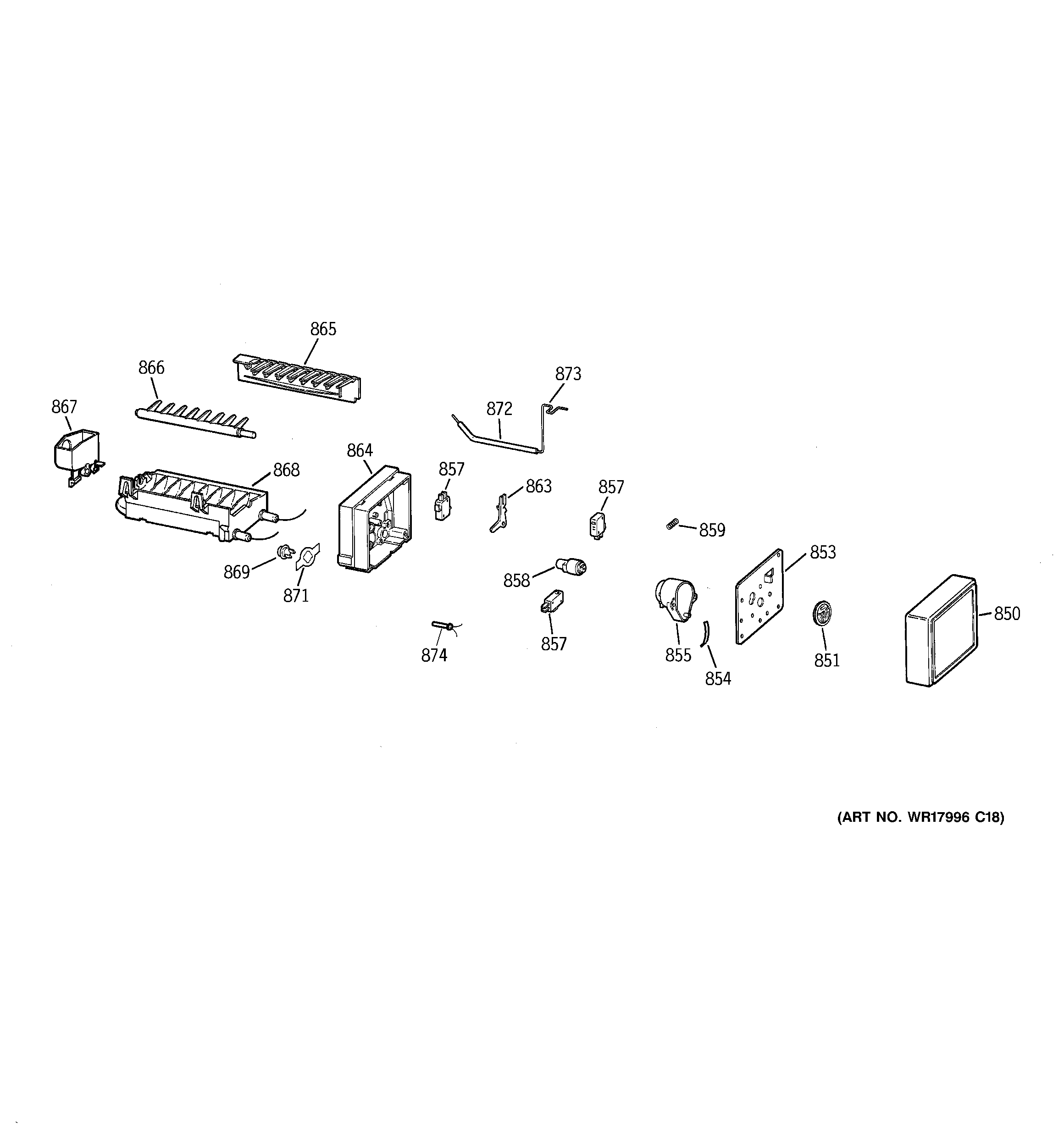 Hotpoint HTS18BCPDRWW ice maker diagram