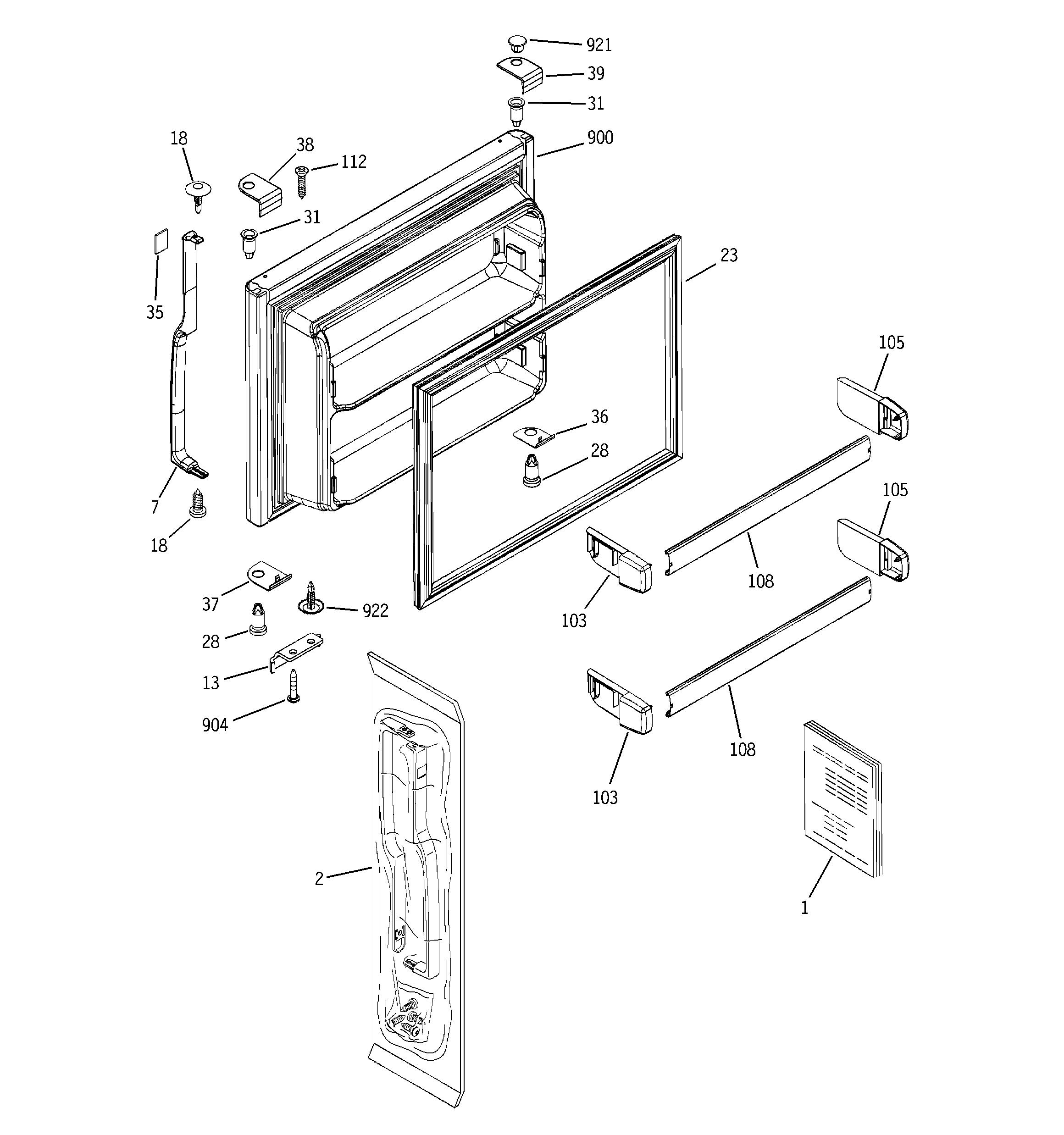 Hotpoint HTS22GBMBRCC freezer door diagram