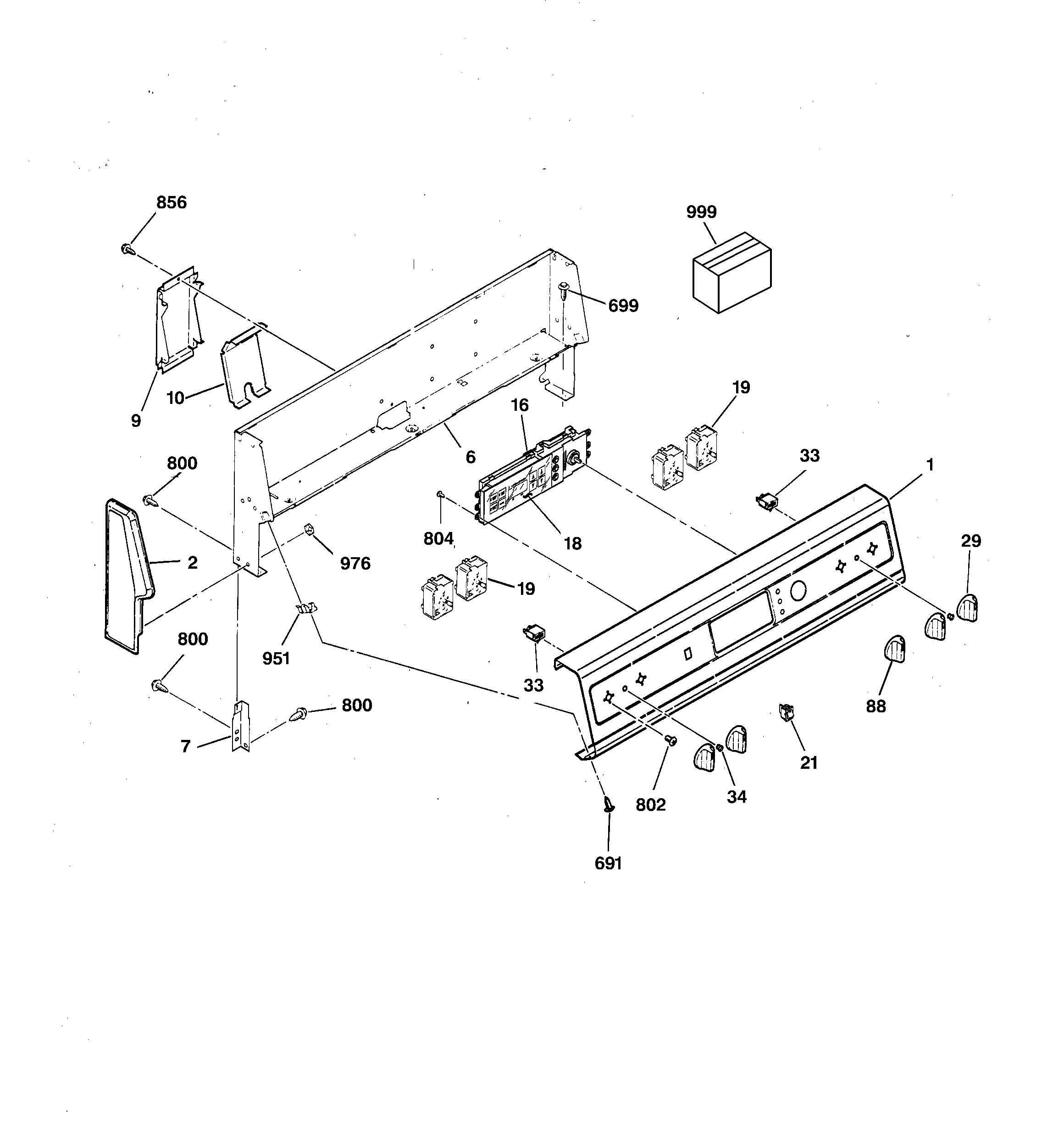 Hotpoint RB757GV1WH control panel diagram