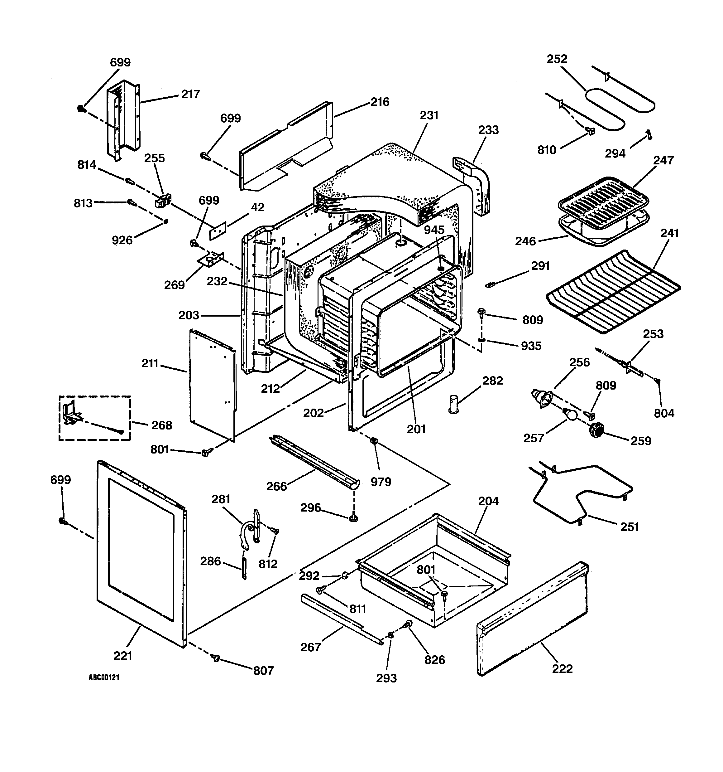 Hotpoint RB757GV1WH body parts diagram